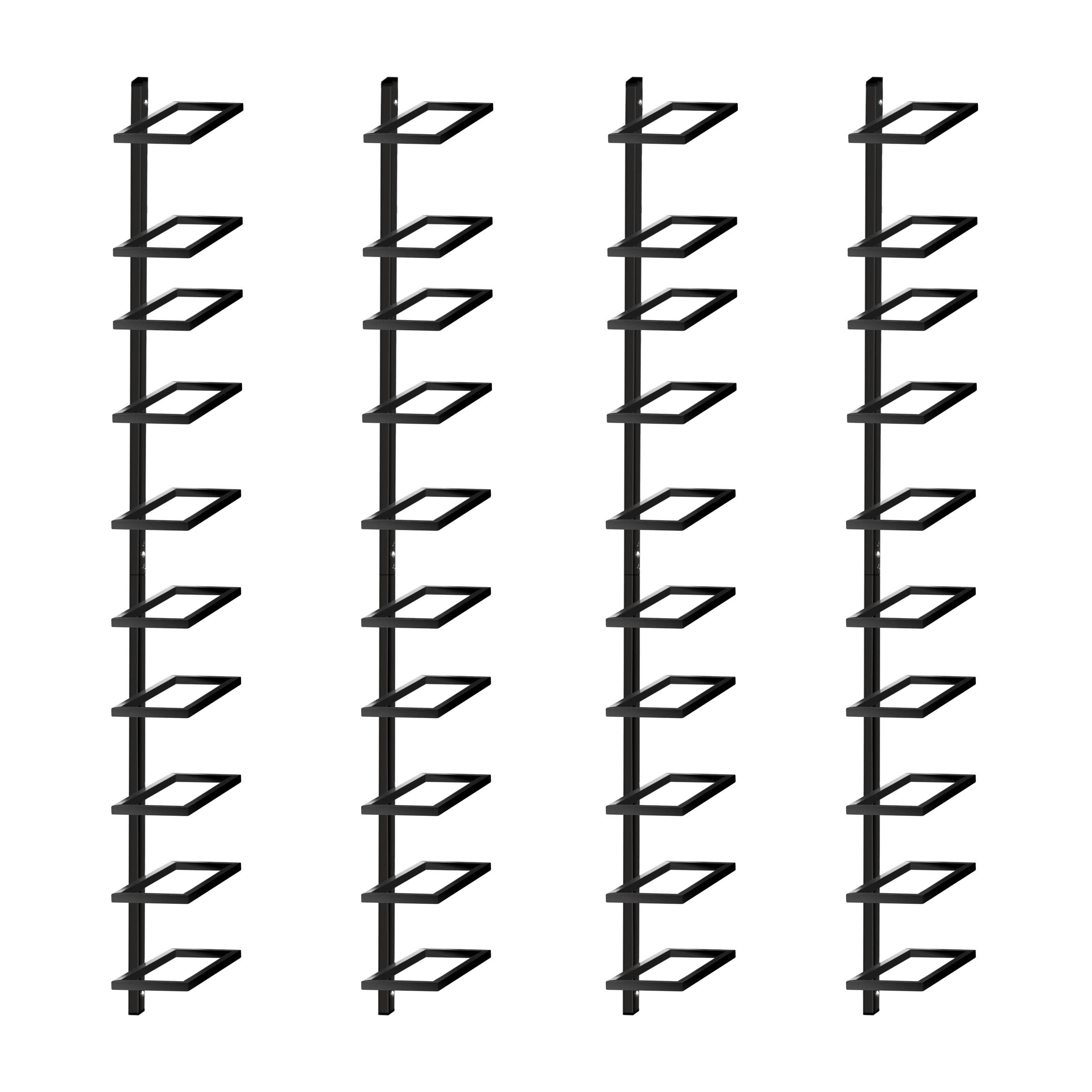 Yaheetech 4 pcs Wine Rack Wall Mounted 10 Bottle Wine Rack Storage Holder Display Rack Sturdy Iron Design Easy to Install Perfect for Kitchen Dining Room Bar.
