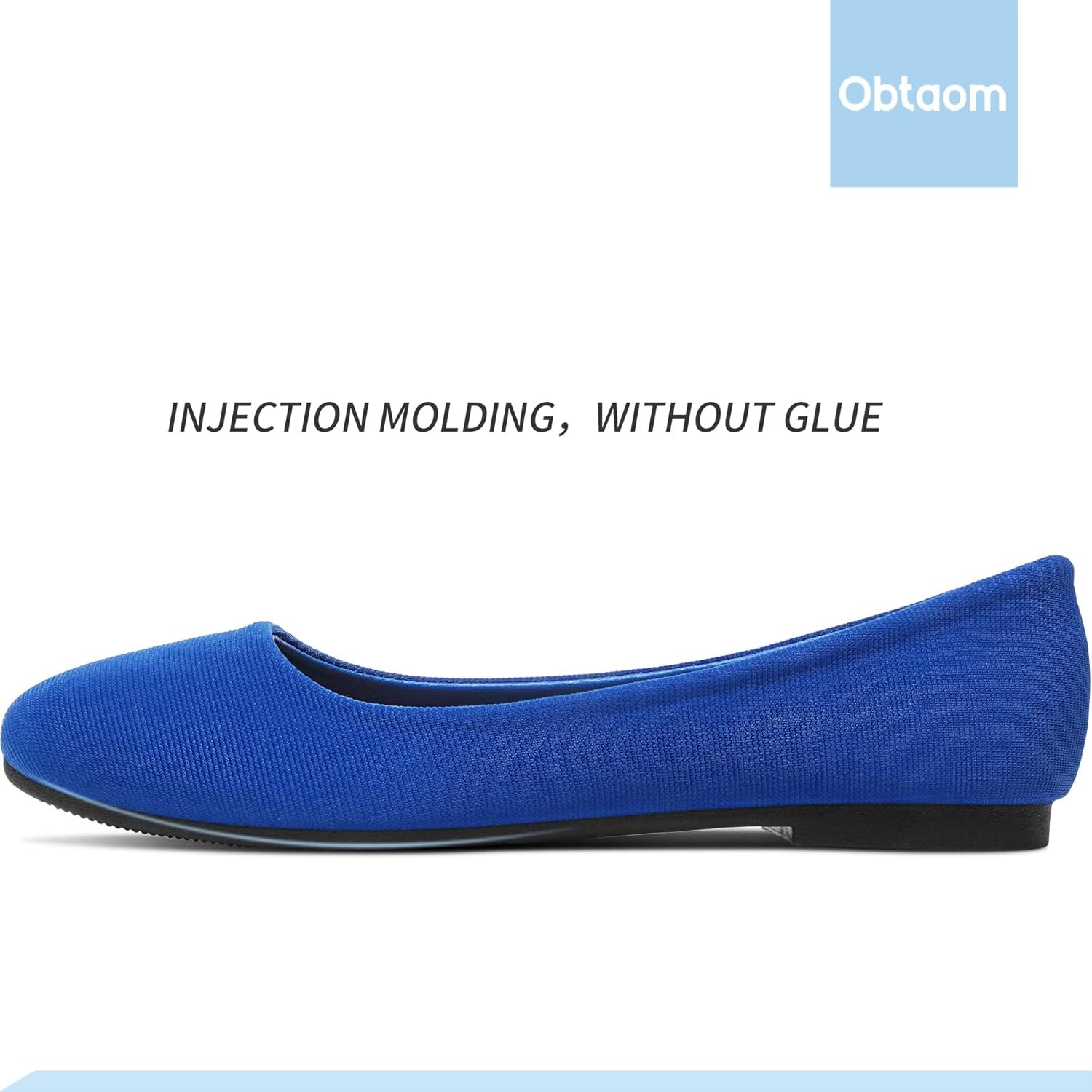 Obtaom Round Toe Women Flat Shoes Slip on Girls Dress Black Ballet Flats - Image 2