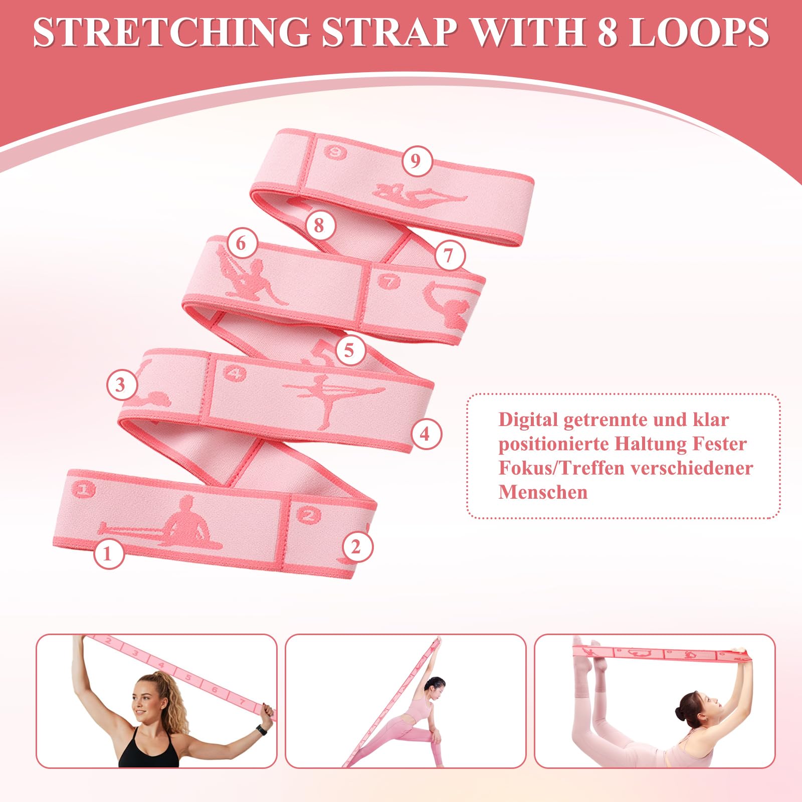 2 Pcs Elastici Fitness,Elastico Fitness,Bande Elastiche Fitness,Elastico Fasce di Resistenza,Fasce Elastiche, Sono Viola Verde + Rosa, con Eccellente Durata, Ripiegabilità e Leggerezza