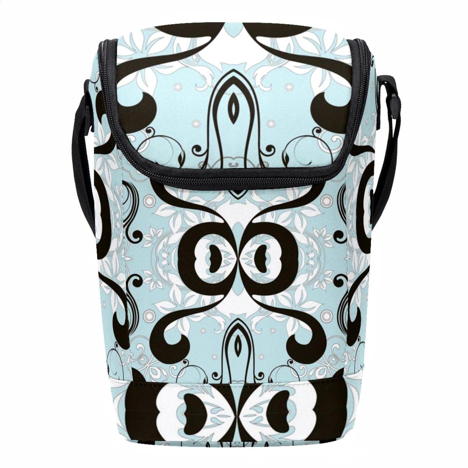 Bolsa de almuerzo para oficina y campo con estampado floral azul cómodo
