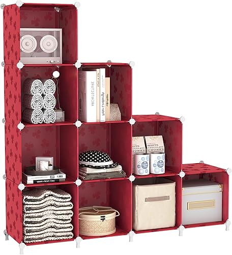 Miniatura 13 de UNKU Organizador de almacenamiento de 15 cubos, estantería con patrón, armario organizador de armario, estante de cubo de almacenamiento, estantes