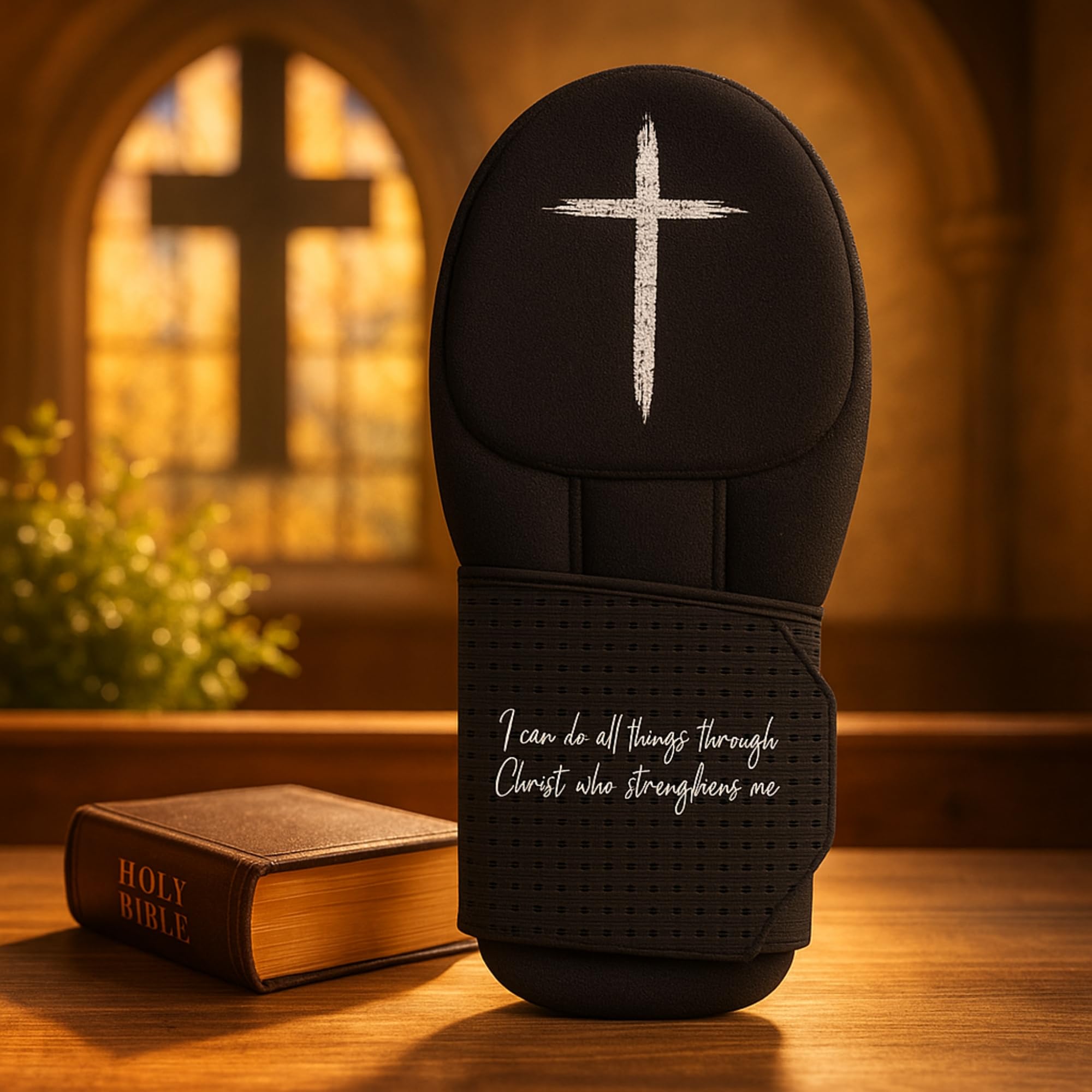 Baseball Gleithandschuh - Jugend- & Erwachsenengrößen - Baseball-Tropfzubehör mit Bibelvers & Kreuz - Hand- & Handgelenkschutz, schwarzes Design für linke & rechte Hände