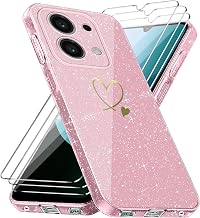 Case Compatible with Xiaomi Redmi 15C 4G/ 5G/Poco C85/ 5G EU Version (Not for Global Version), 3-Piece Tempered Glass Screen Protector, Soft and Anti-Scratch Cover – Pink