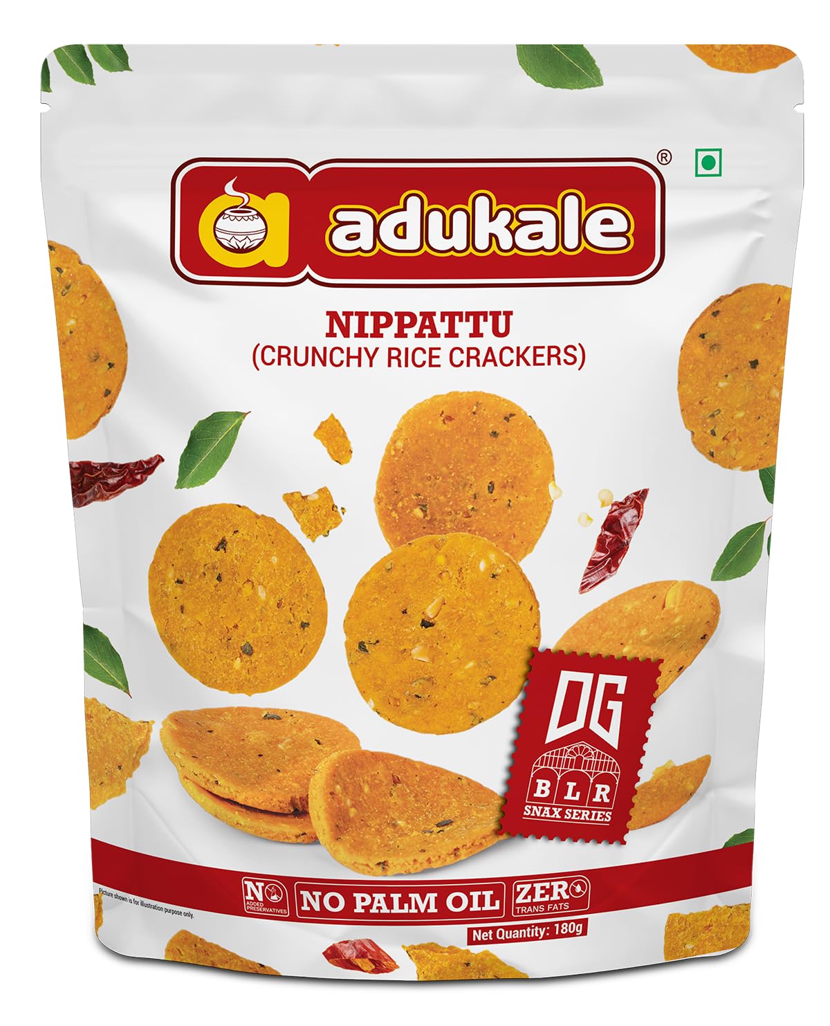 Adukale Nippattu 180g Pack| Traditional South Indian Crunchy Snack | No Palm Oil or Preservatives