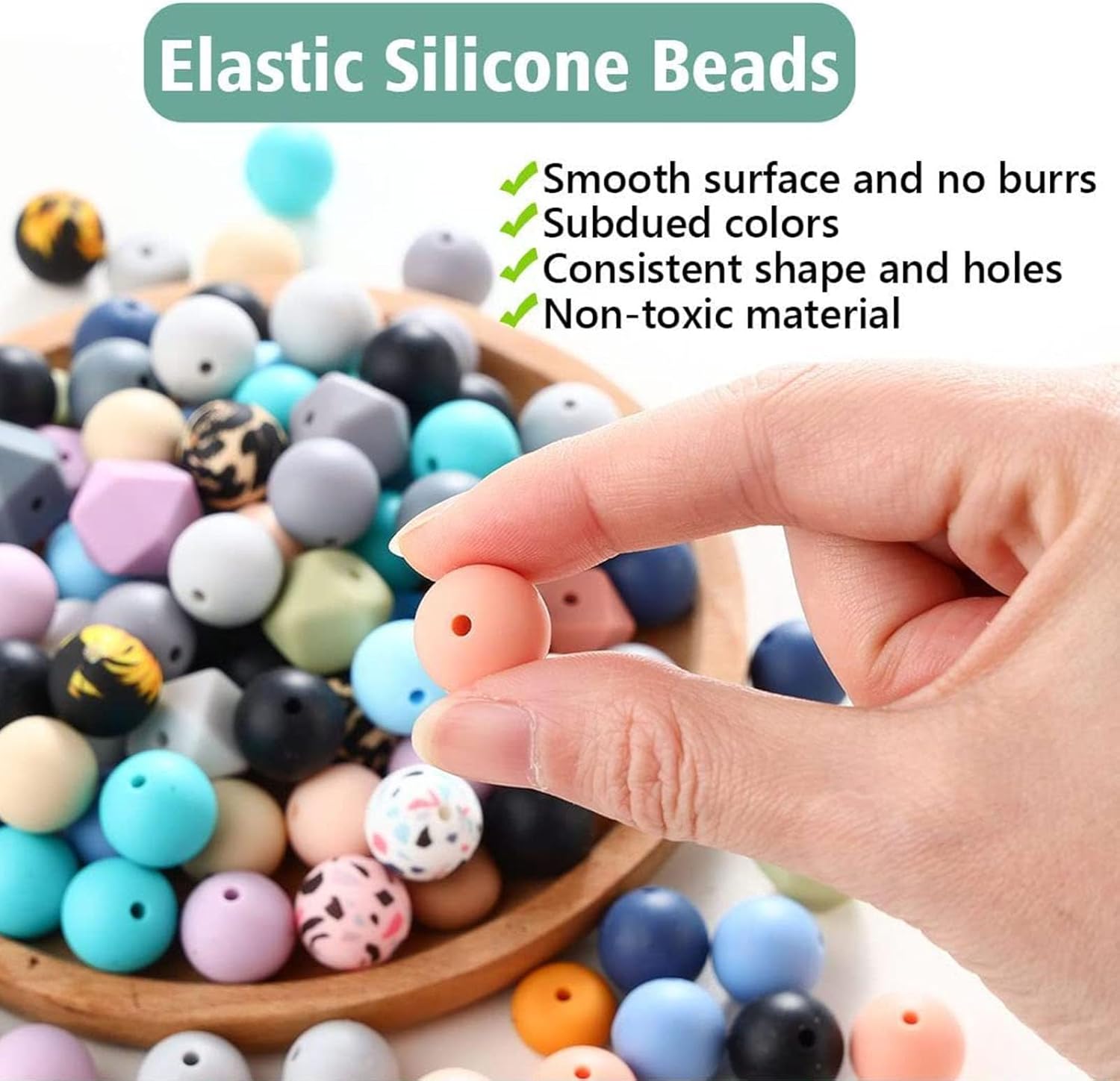 235pcs Silicone Beads for Keychain Making,0.6in Silicone Beads kit for Keychain Bracelet Lanyards Pens with Key Rings and Tassels