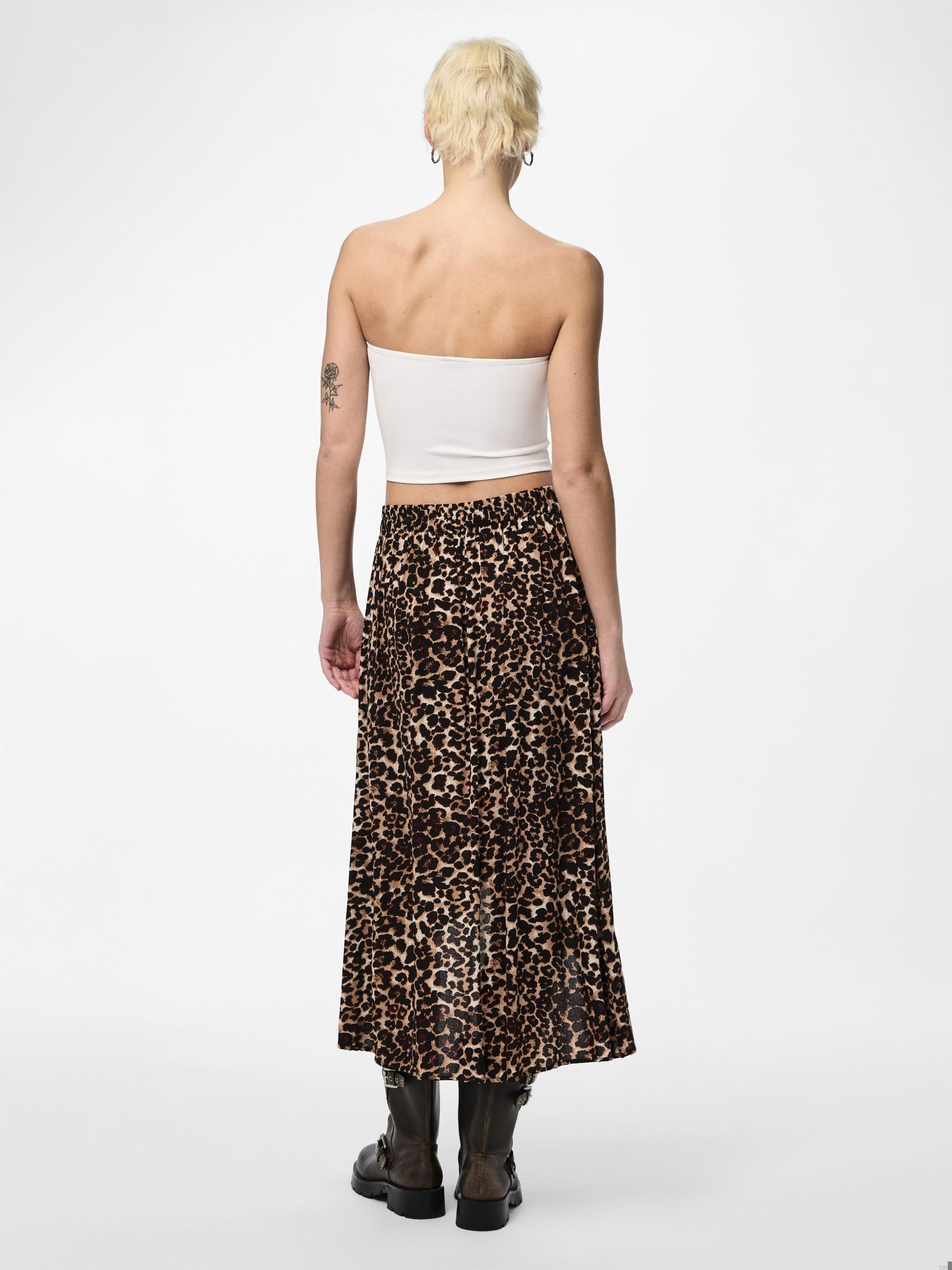 PIECES Damen Pctala Wrap Skirt Noos Bc, Indian Tan/AOP:Leo, S – Ansicht 10