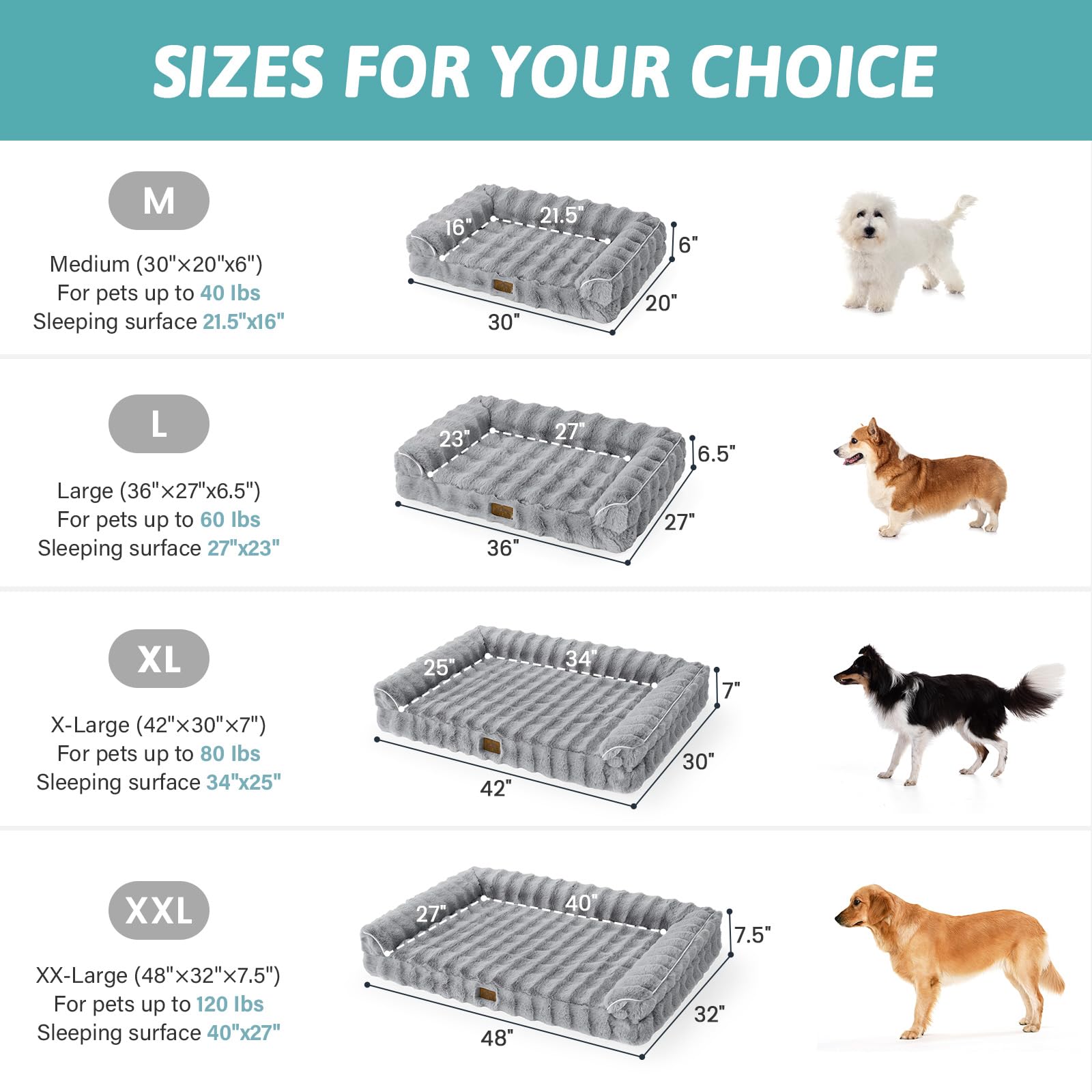 Lit pour Chien en Similicuir, Lit OrthopéDique pour Grands Chiens, Canapé avec Rembourrage en Mousse à Soutien éLevé Et Housse ImperméAble, AntidéRapant, Doux, Chaud, Lavable, Taille XL