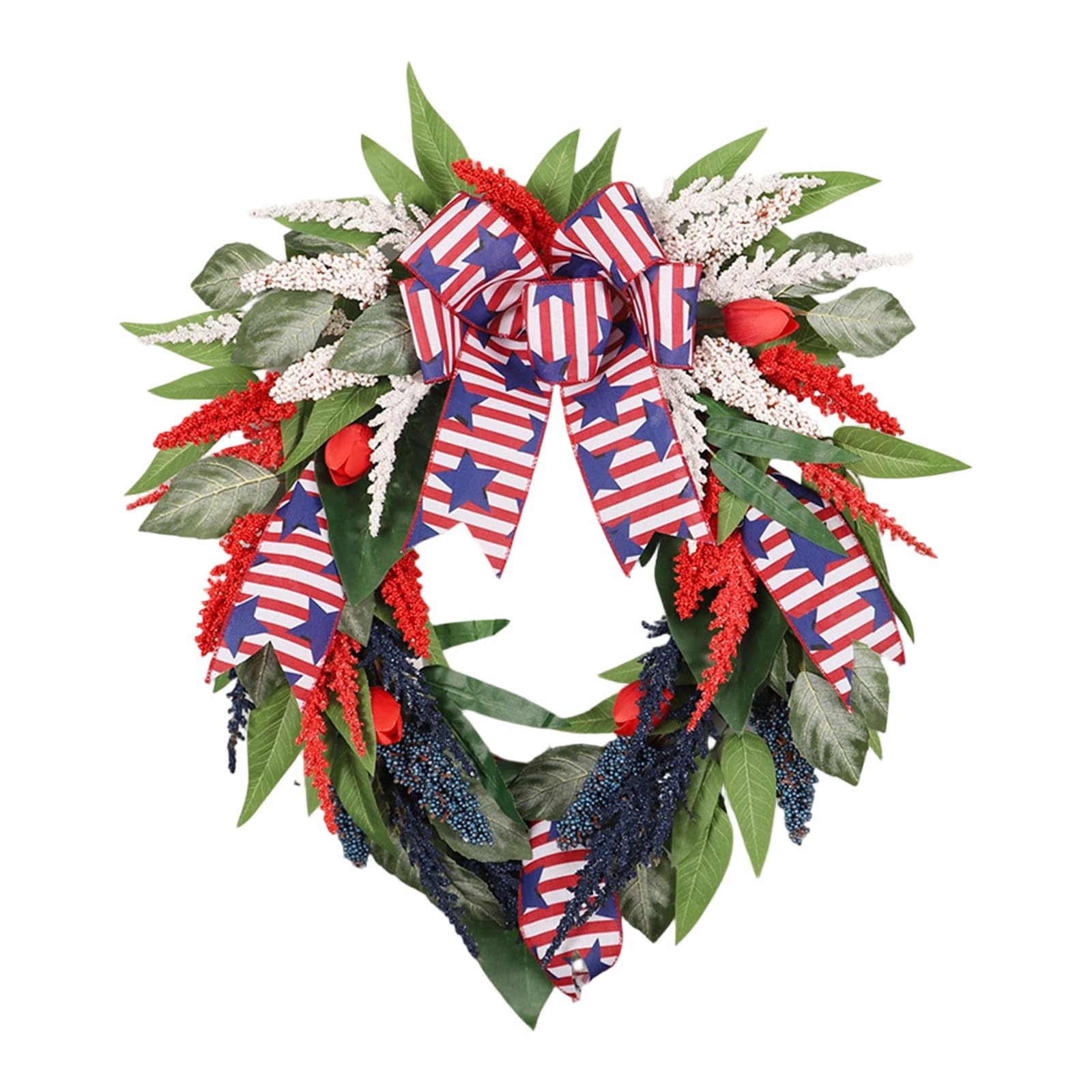 APGLSXY Themed Flower Wreath Independence Day Wreath for Door Wall Staircase Mantel Festival Celebration Nationalistic Door Deck
