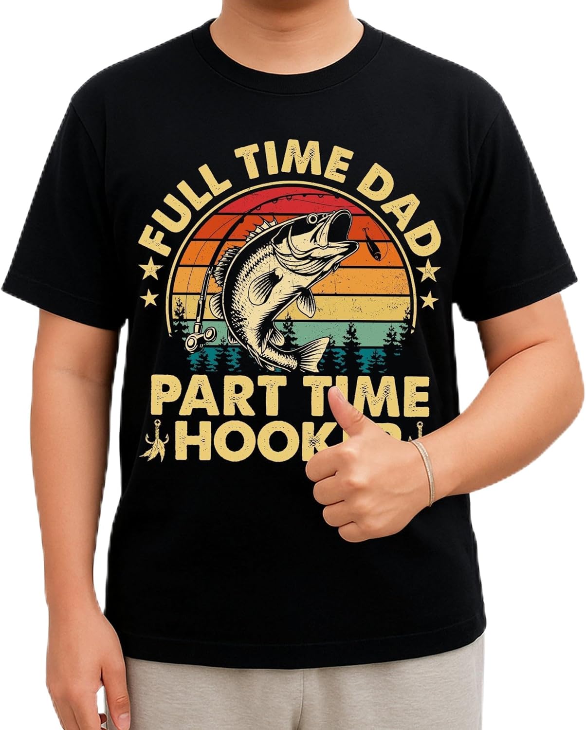 Full Time Dad Shirt - Fishing T-Shirts for Dad - Fathers Day Shirts for Grandpa, Husband - Fisherman Daddy Shirt