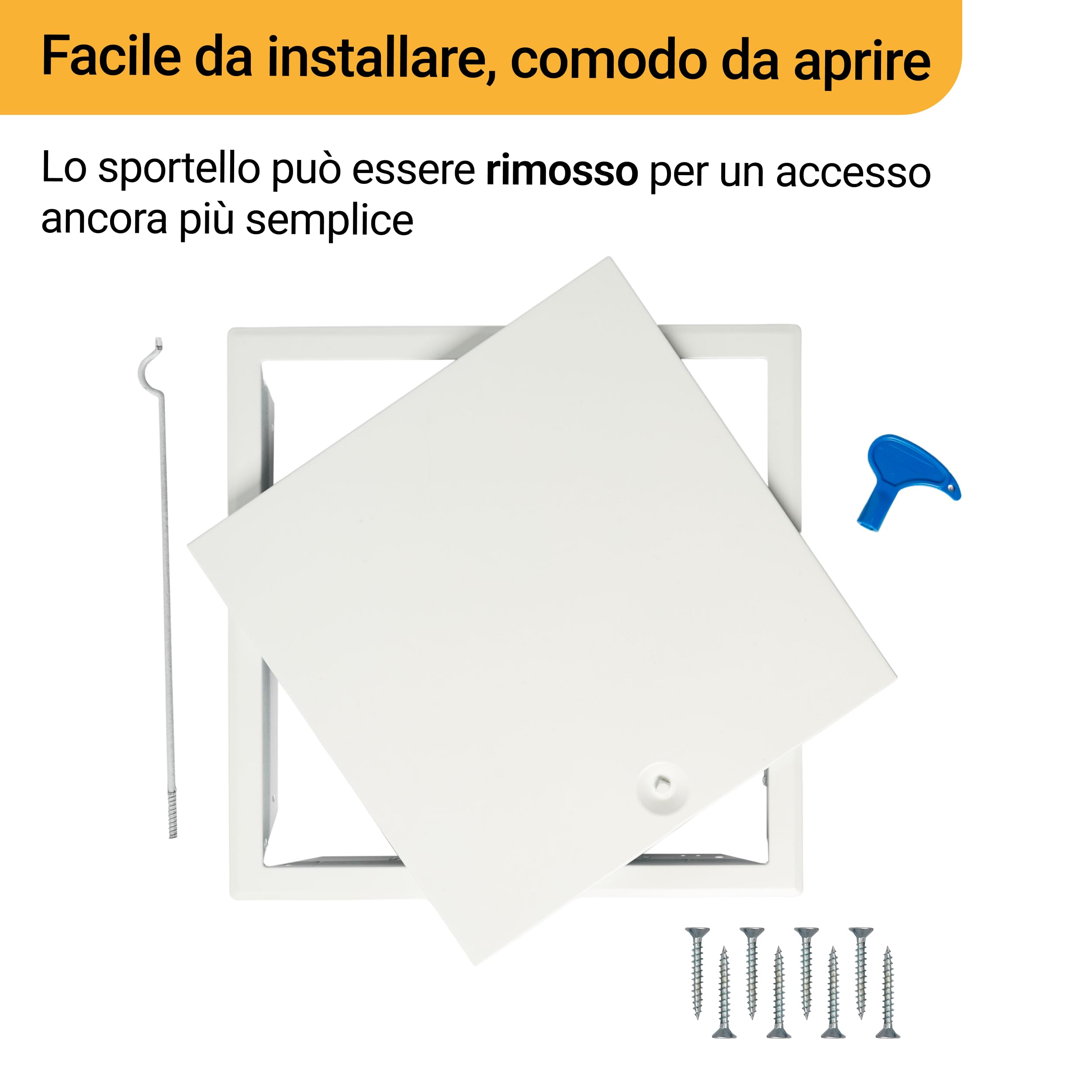 Proxinova Sportello Ispezione 400x400 mm, Sportello con Apertura a Pressione per Muro Outdoor Resistente, Sportello Ispezione in Metallo per Manutenzione Contatore Acqua, Gas, Contatore Elettrico