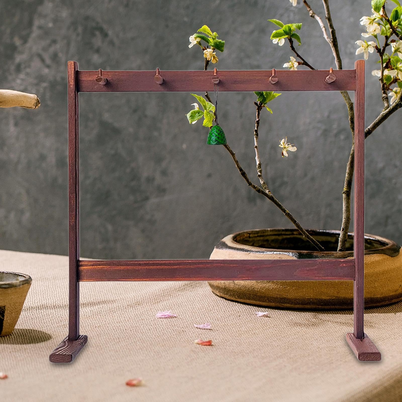 Amagogo Supporto per carillon a, supporto per gong, decorazione da tavolo, elegante espositore per porta carillon per studi, mostre, salotto, camera da, L