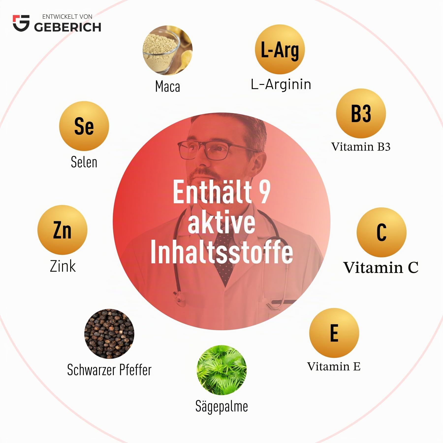 Kapseln ERETRON AKTIV | Männliches Wohlbefinden | Maca-Extrakt 4:1 600mg, L-Arginin 180mg | Unterstützt den täglichen Tonus | mit Ginseng, Serenoa Repens, Zink, Selen | Vitamine C, B3, E | 30 Kapseln