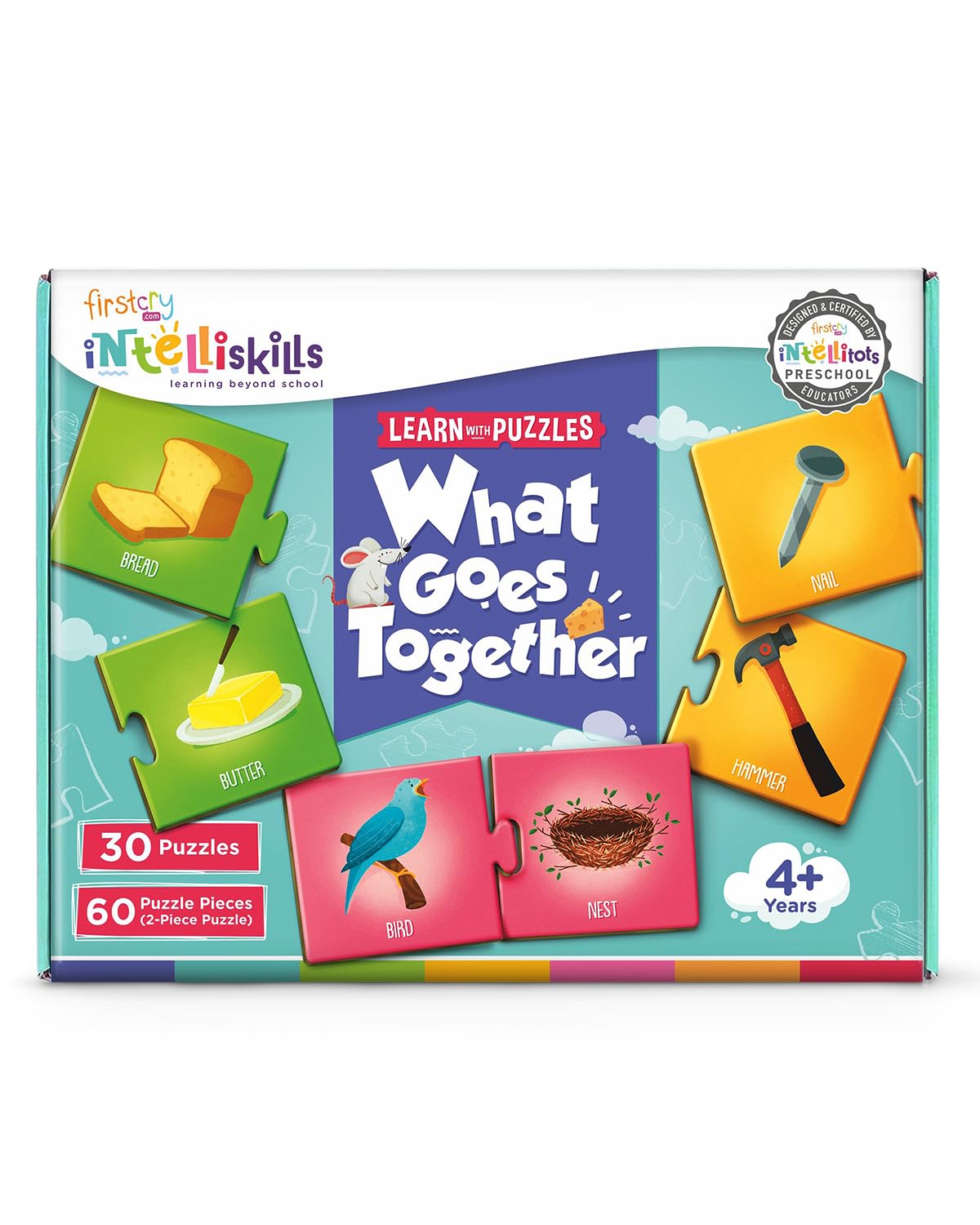 Firstcry Intelliskills Intelliskills Premium 60 Pcs What Goes Together Jigsaw Puzzle For Kids|Fun Way To Learn Rhymes|Floor Puzzle For Children|Educational Toy|Gifts|Bis Certified|3+ Years (B0CB7V1YT1) Amazon Price History, Amazon Price Tracker