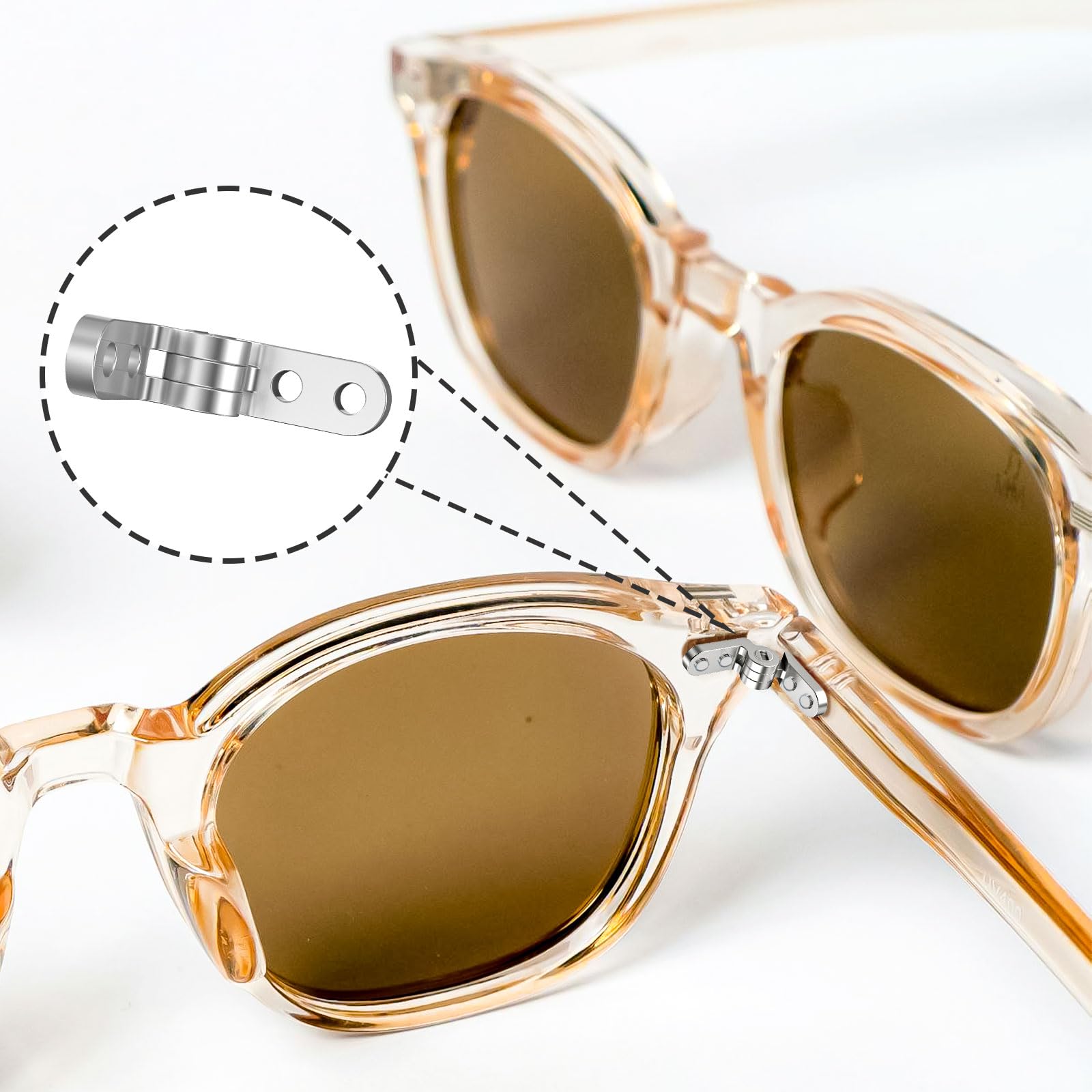 10 juegos de bisagras para gafas, bisagra de repuesto para gafas, bisagras para gafas, bisagra de repuesto universal para marcos de plástico y gafas de sol, reparación de bisagras de gafas