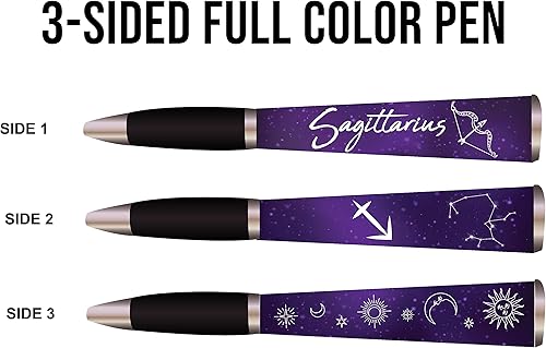 Miniatura 3 de ANINKABOVE Bolígrafos de signo del zodiaco Sagitario (bolígrafo de 3 lados en estuche acrílico) Regalo de bolígrafo del zodiaco, diseño