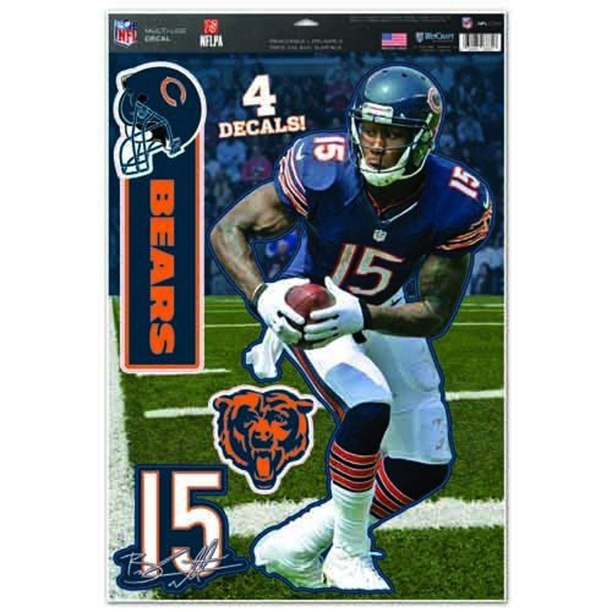 NFL Chicago Bears Brandon Marshall Multi-Use Decal Sheet, 11"x17", Team Color