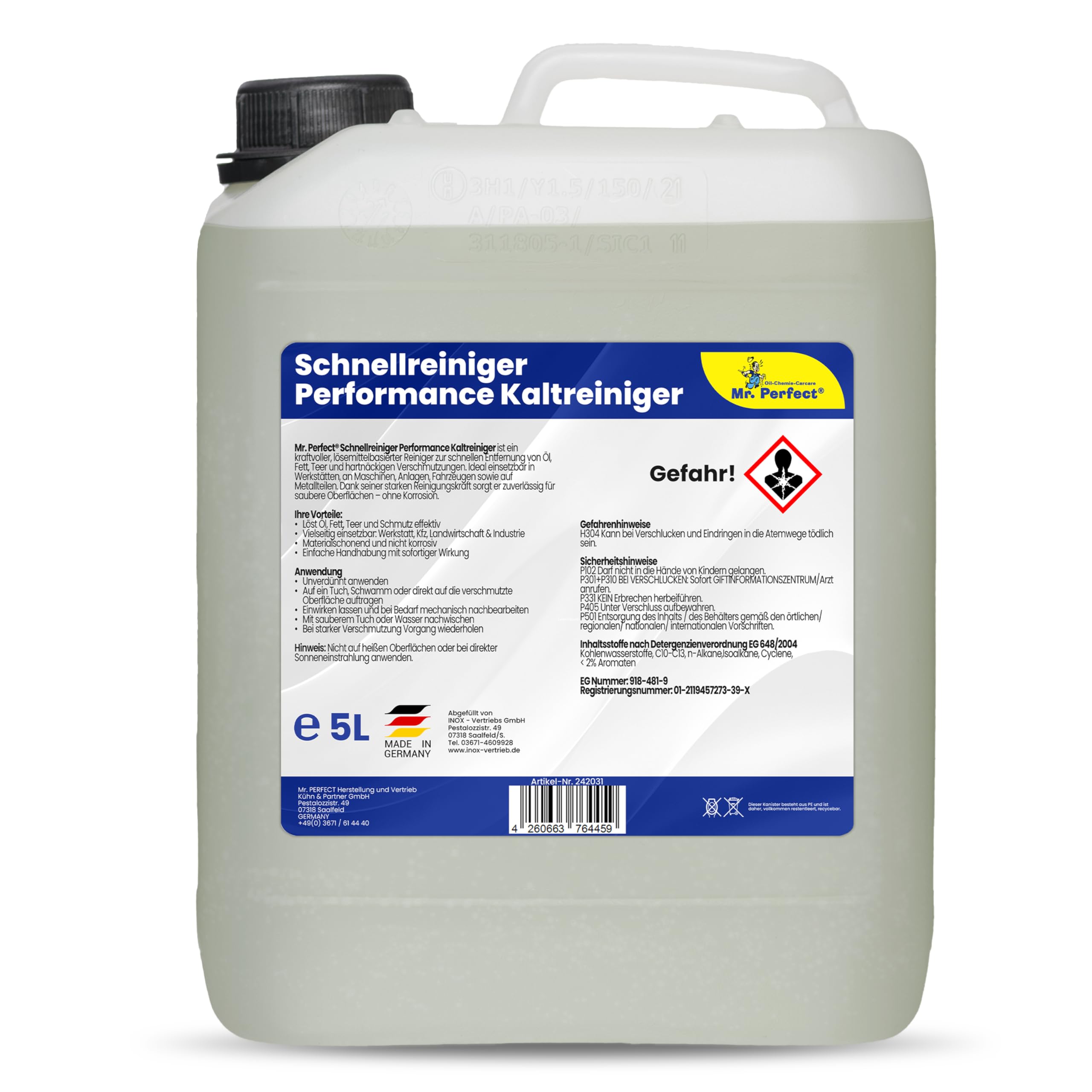 Mr. Perfect® Nettoyeur Rapide Performance pour les résidus de graisse et d'huile, 5L