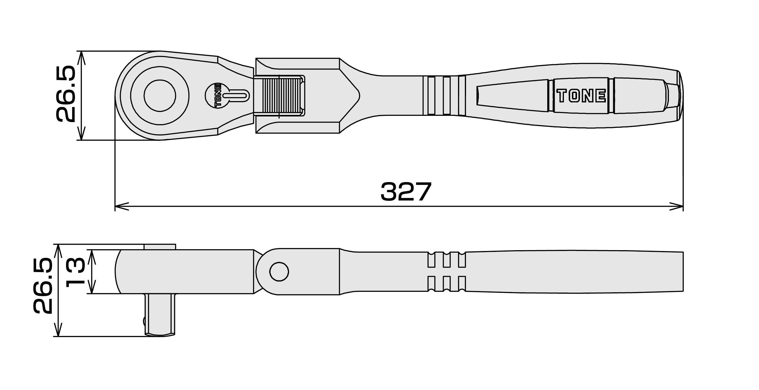 TONE Flex Head Ratchet Handle - 3/8 Inch -5 TONE Flex Head Ratchet Handle - 3/8 Inch -5