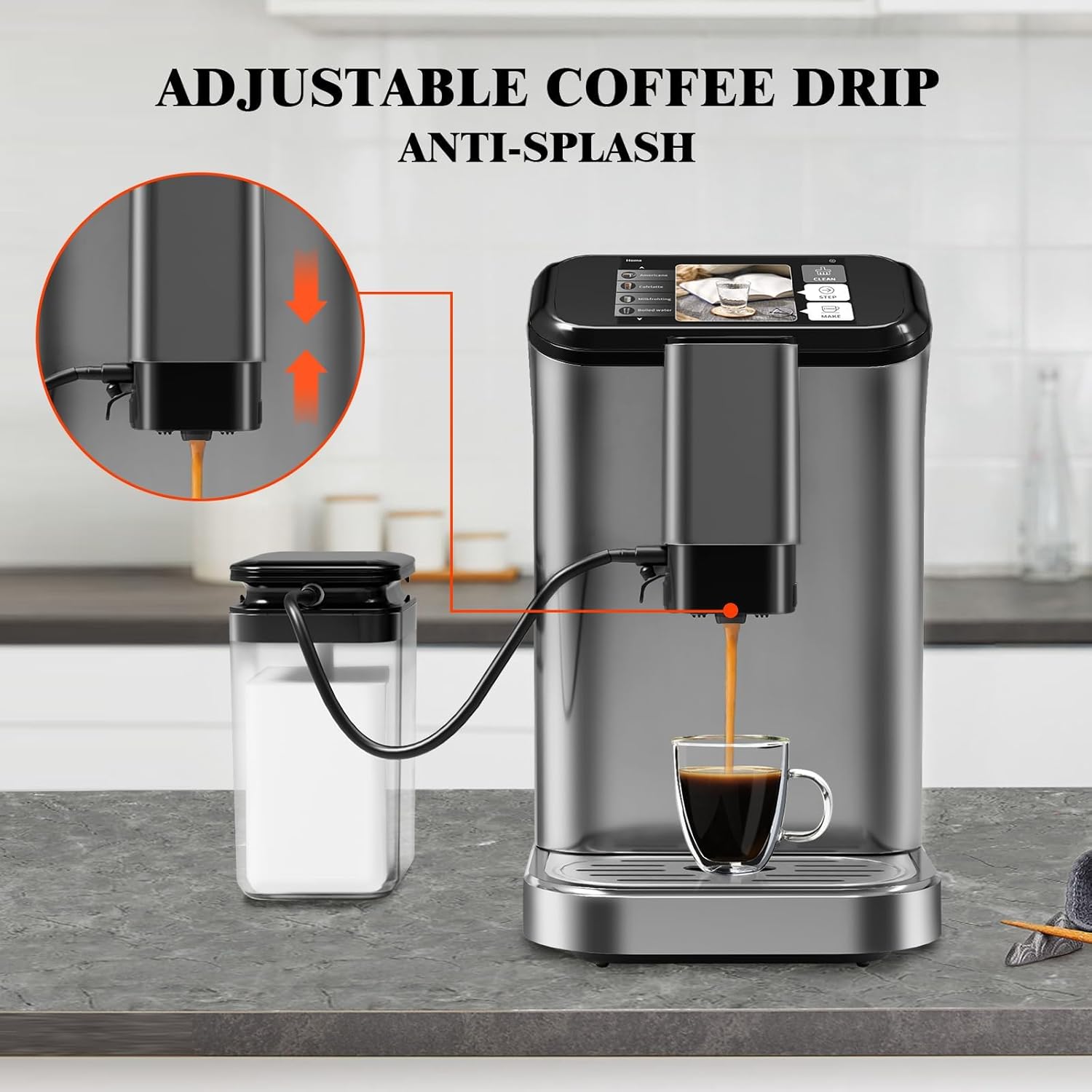 20Bar Fully Auto Espresso Machine With Dual Boiler and ‌Zero Cleaning Hassle‌, LCD Touch Barista Espresso Maker for Home Office, Entertaining - 24/7 Coffee Maker for Coffee Lovers