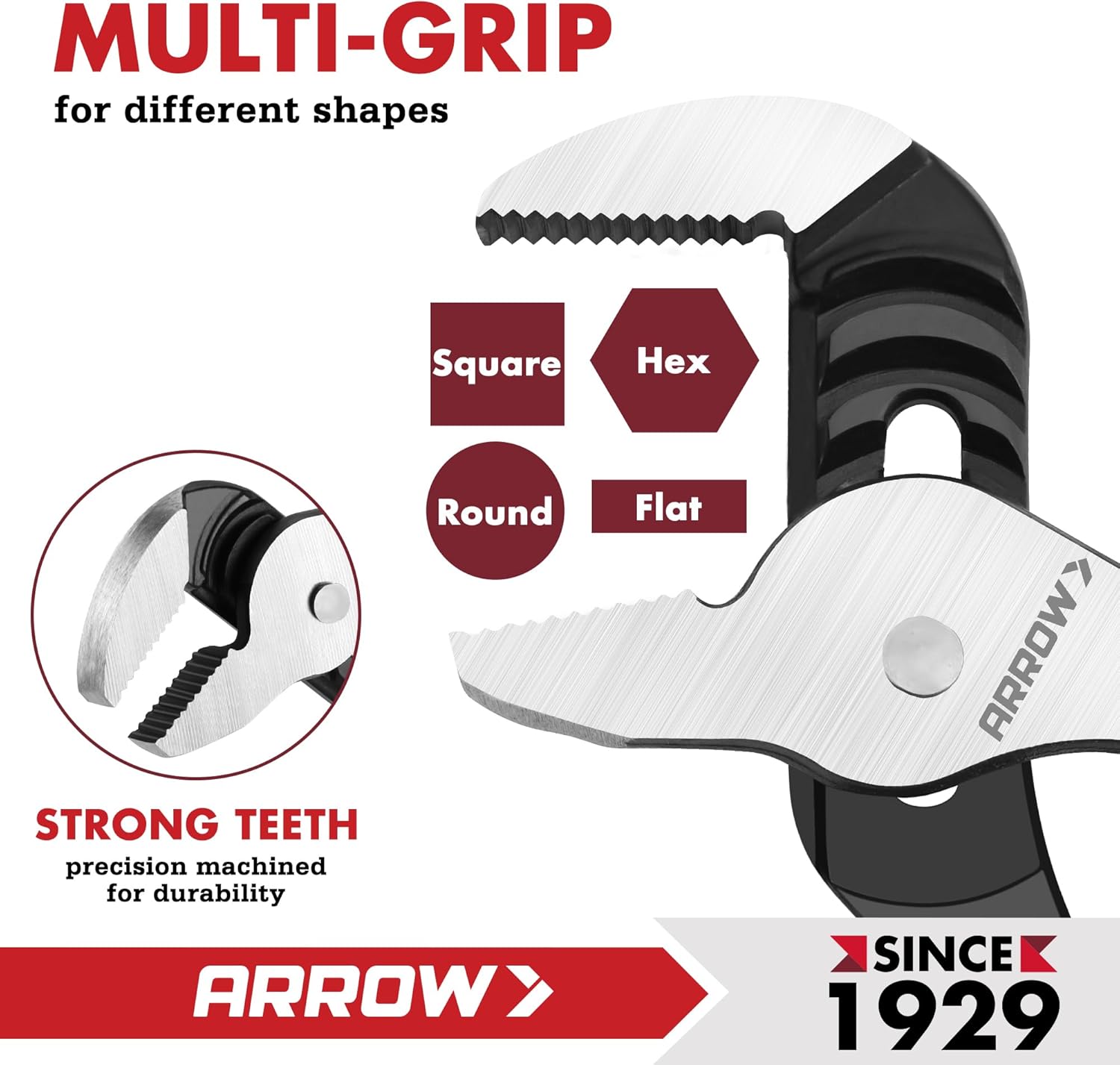 ARROW 10-Inch Groove Joint Pliers and ARROW 2-Piece Groove Joint Pliers, 8" & 10"