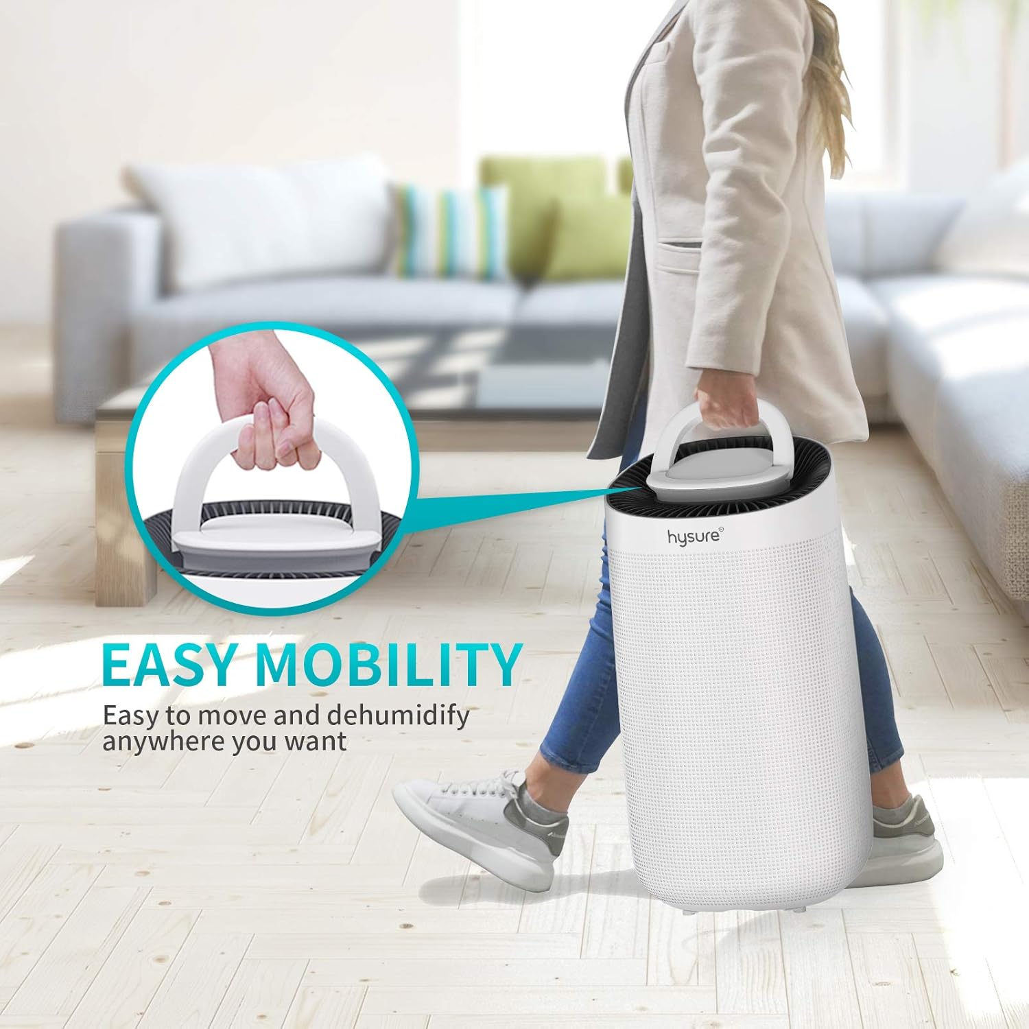 Flash Deals - 70% OFF Hysure 20 Pint Dehumidifier for Basements, 1,500 Sq. Ft Dehumidifier with Water Tank and Drain Hose, Intelligent Humidity Control, Continuous Drainage for Living Room/Closet