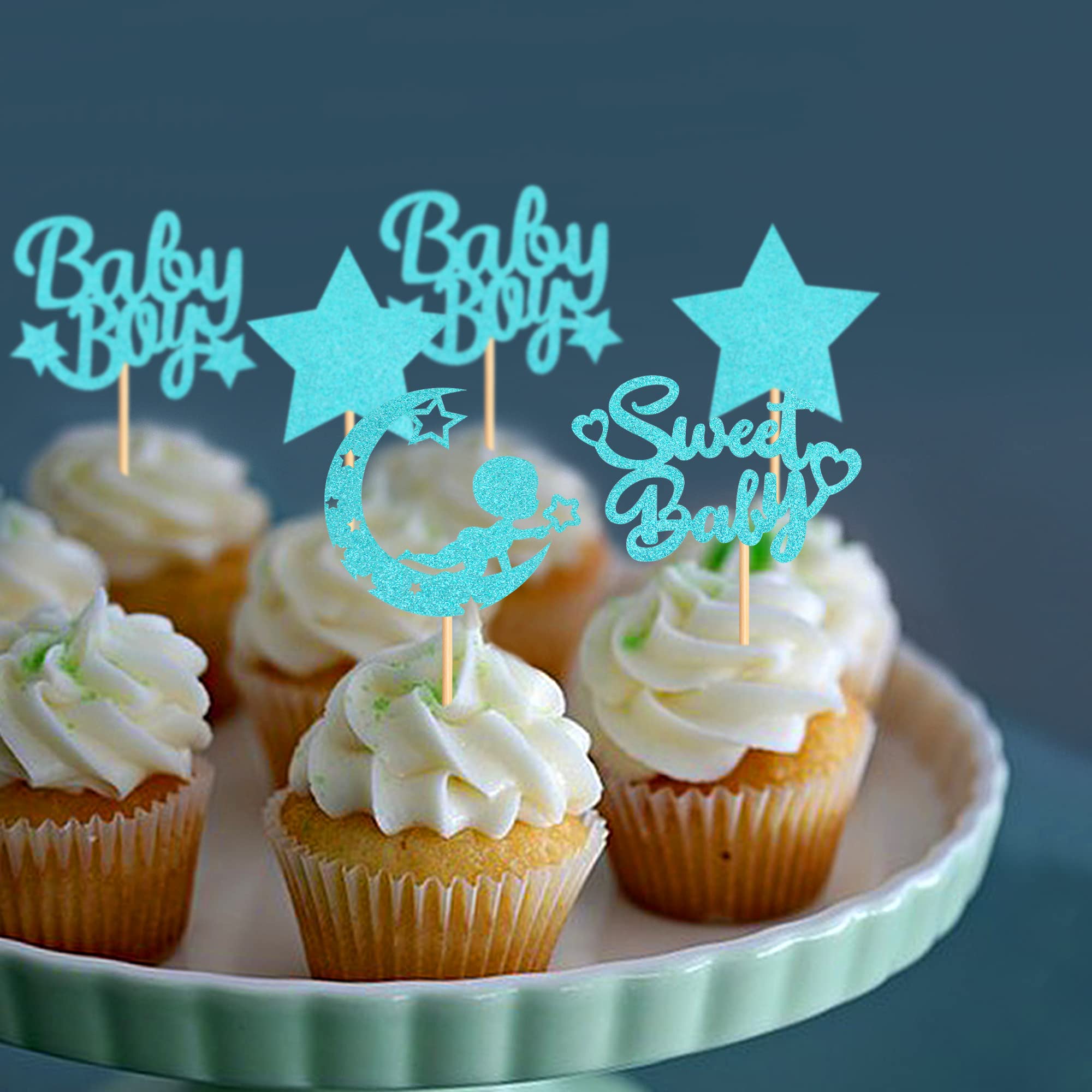 Décorations Cupcakes Thème Retraite - 24 Pièces Pailletées - Carton 300 G Avec Cure-dents - Prêtes à L'emploi