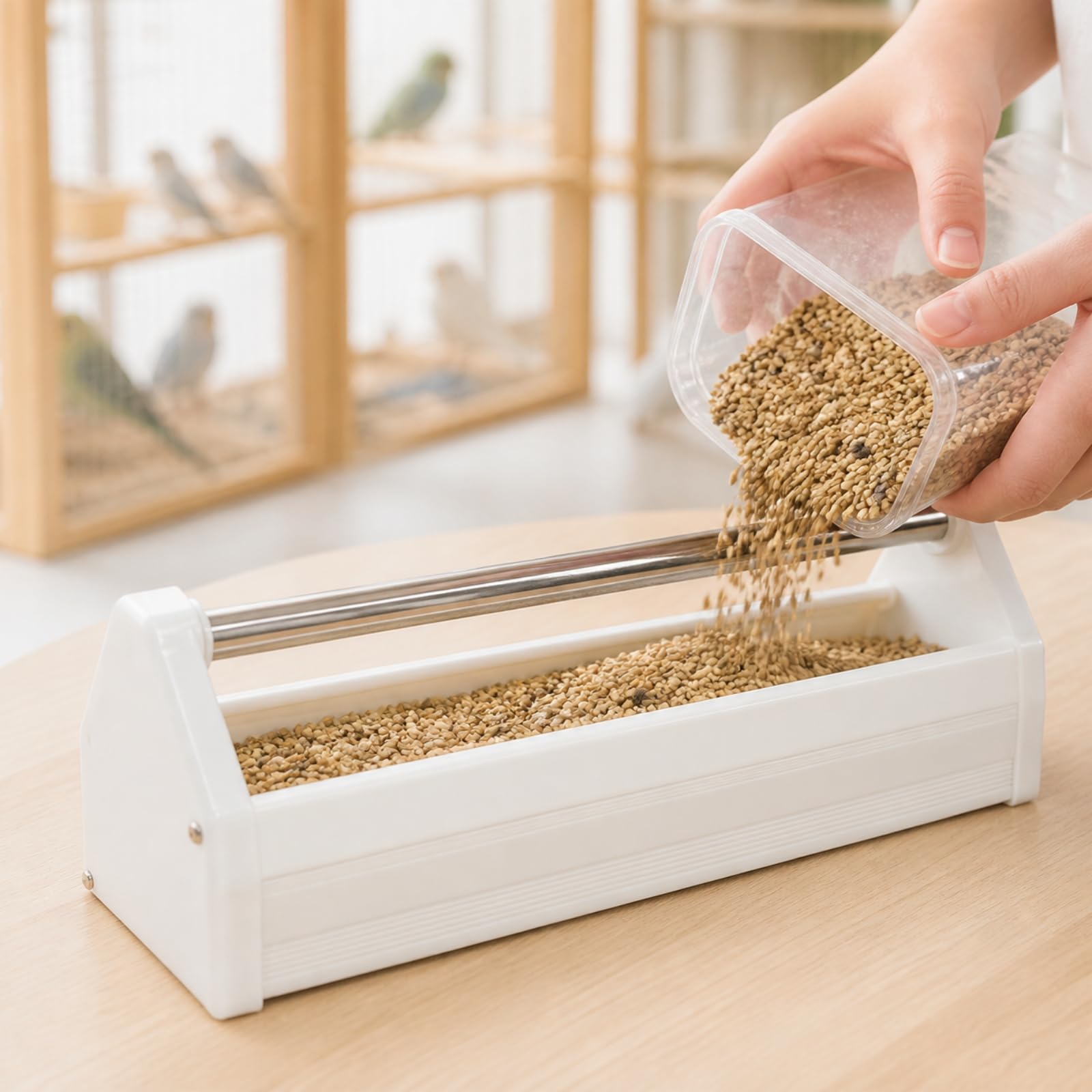 KESOTO Mangiatoia con in Acciaio Inox Duratura Pratica per Piccionaie, 100cm