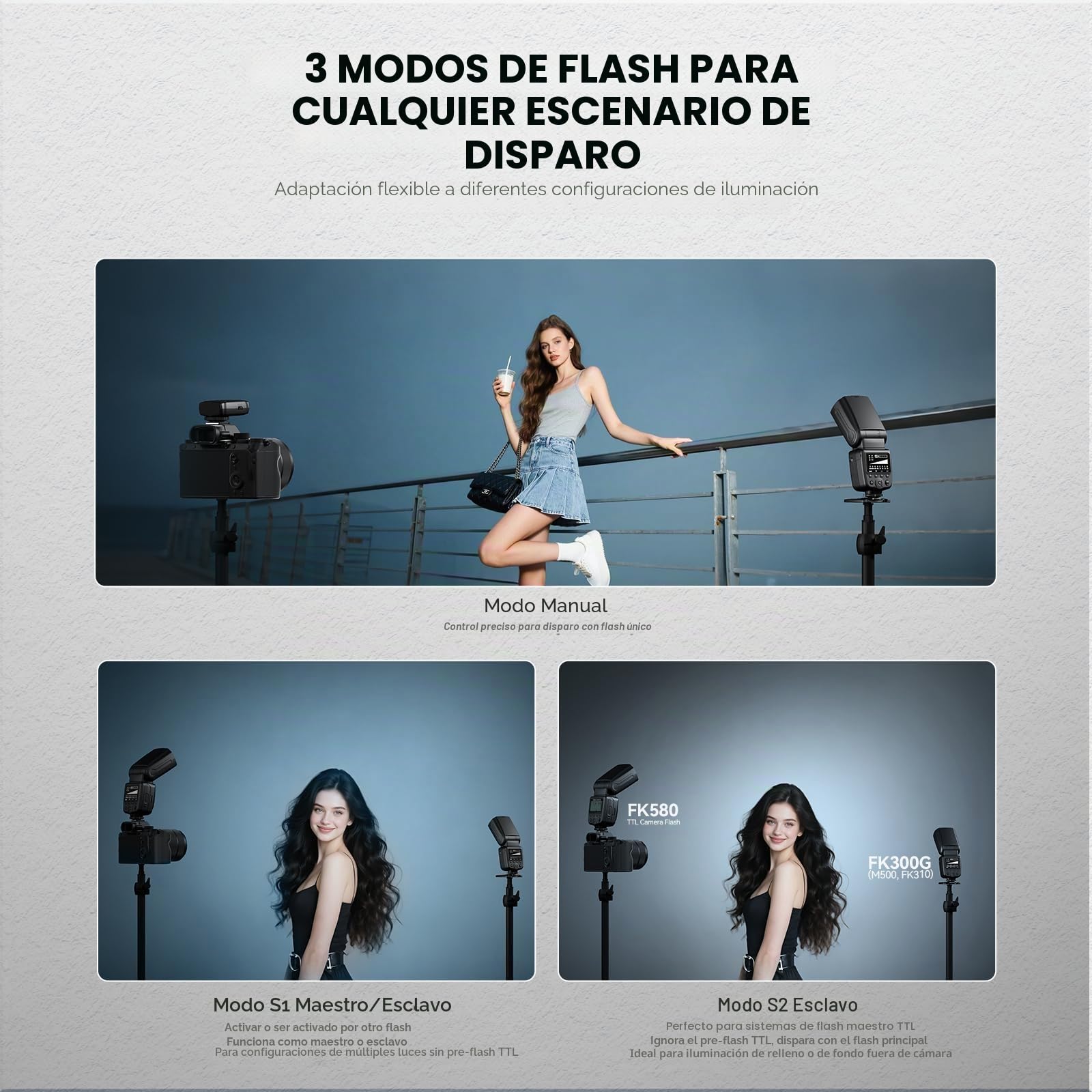 PHOTOOLEX Flash Speedlite 2.4G con disparador inalámbrico para Canon, Nikon, Sony, Panasonic, Olympus, Pentax, Fujifilm Sigma Minolta y otros SLR Digital