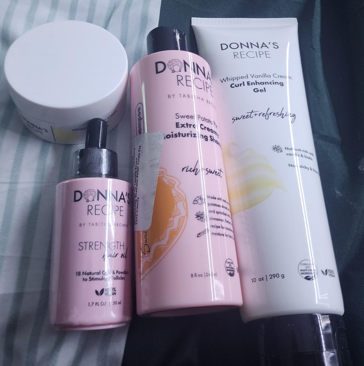 Donna's Recipe by Tabitha Brown | Curl Enhancing Gel Whipped Vanilla Cream – Soft-to-Medium Hold, Non-Flaking Definition & Shine, Vanilla-Biotin Nourishing Formula – 10 oz