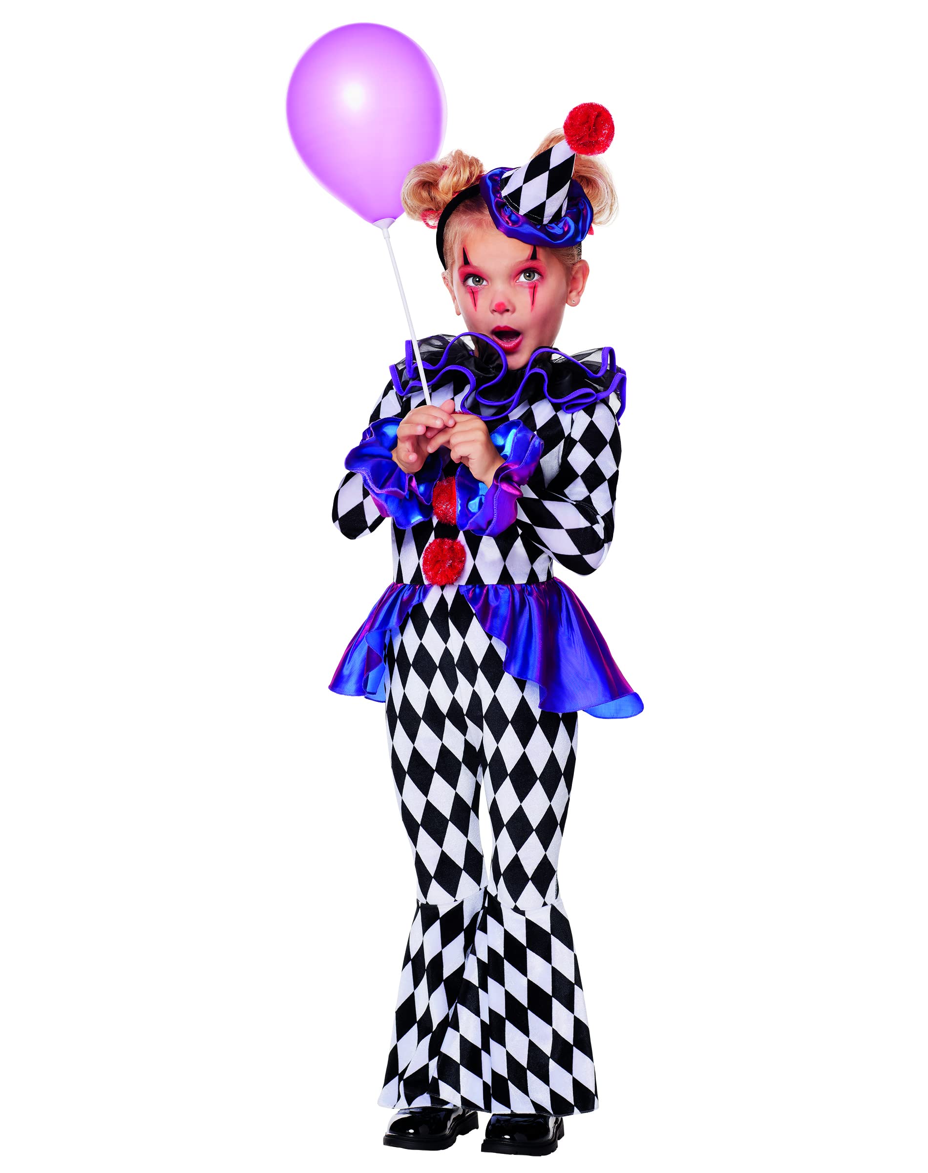 Spirit Halloween Toddler Funhouse Clown Costume | Classic Halloween Jumpsuit | Clown Cosplay