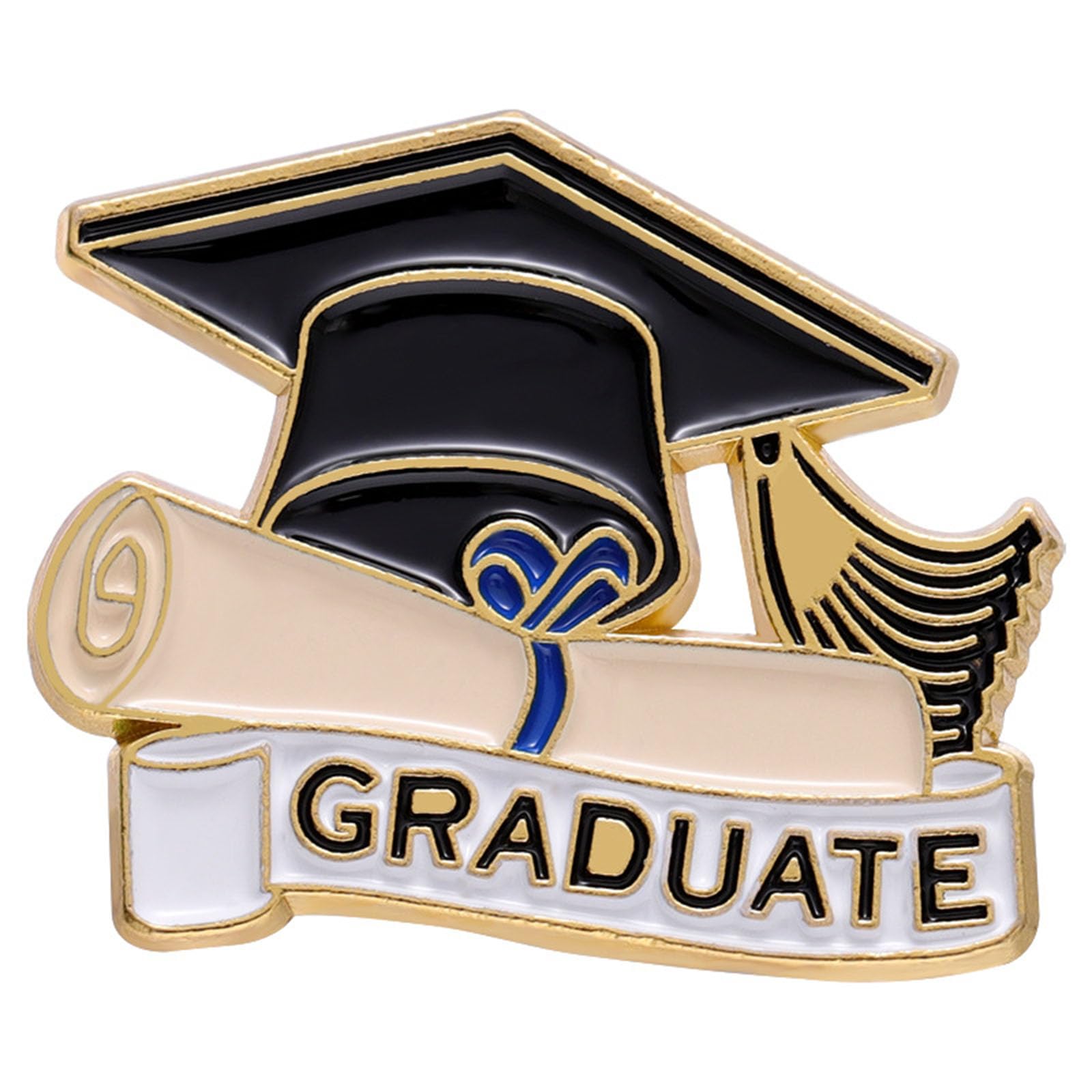 Ldabrye Unisex Black Graduate Lapel Pin Graduation Student Hat Gown Educational Souvenir