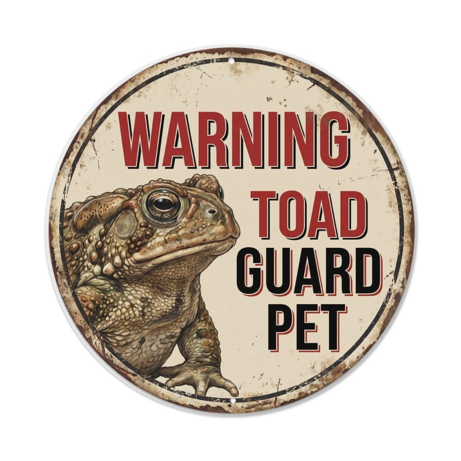 Metal Tin Sign Vintage Warning Toad