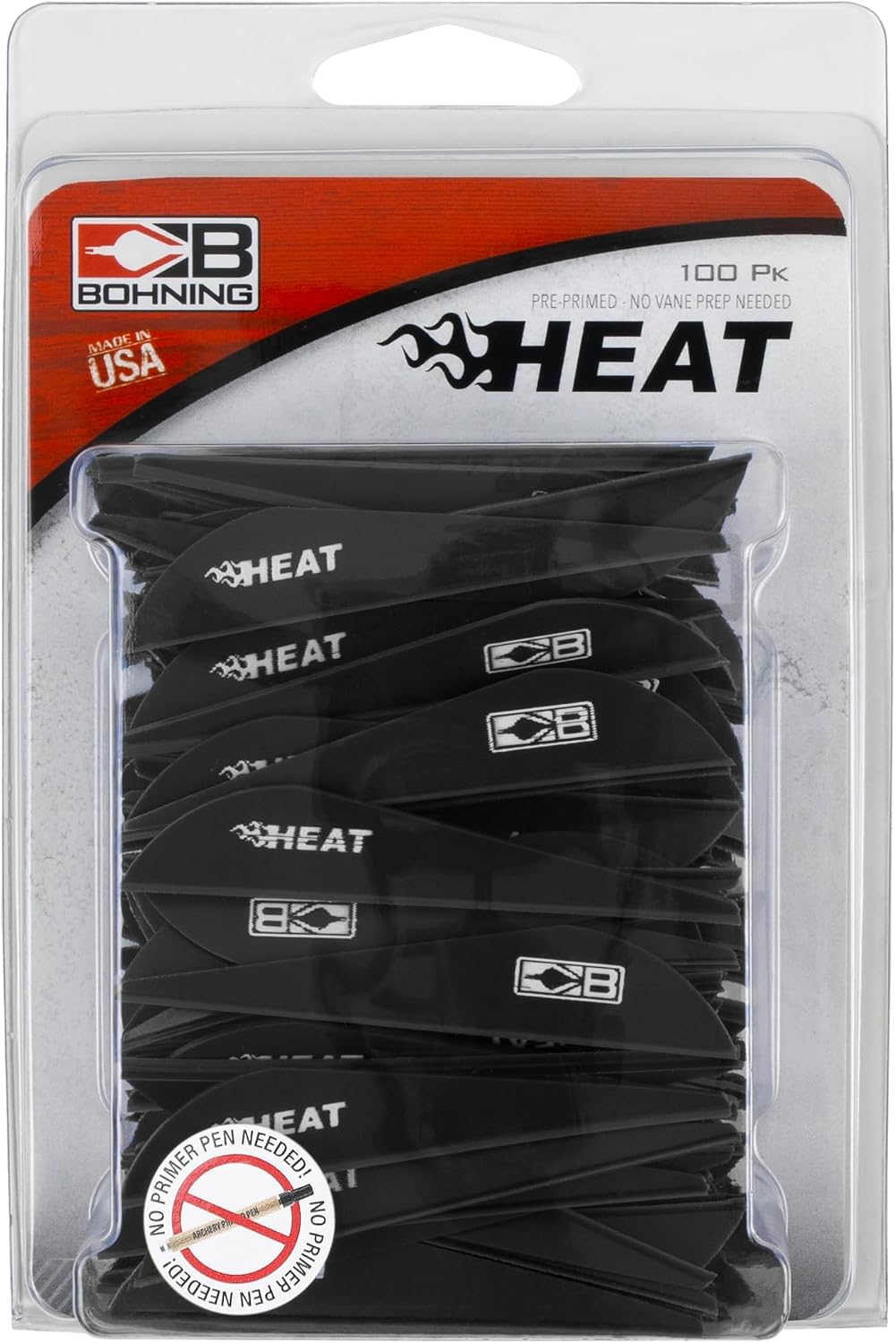 Heat Vanes, Low Profile Hunting Vane, 2.5" Black, 100pk