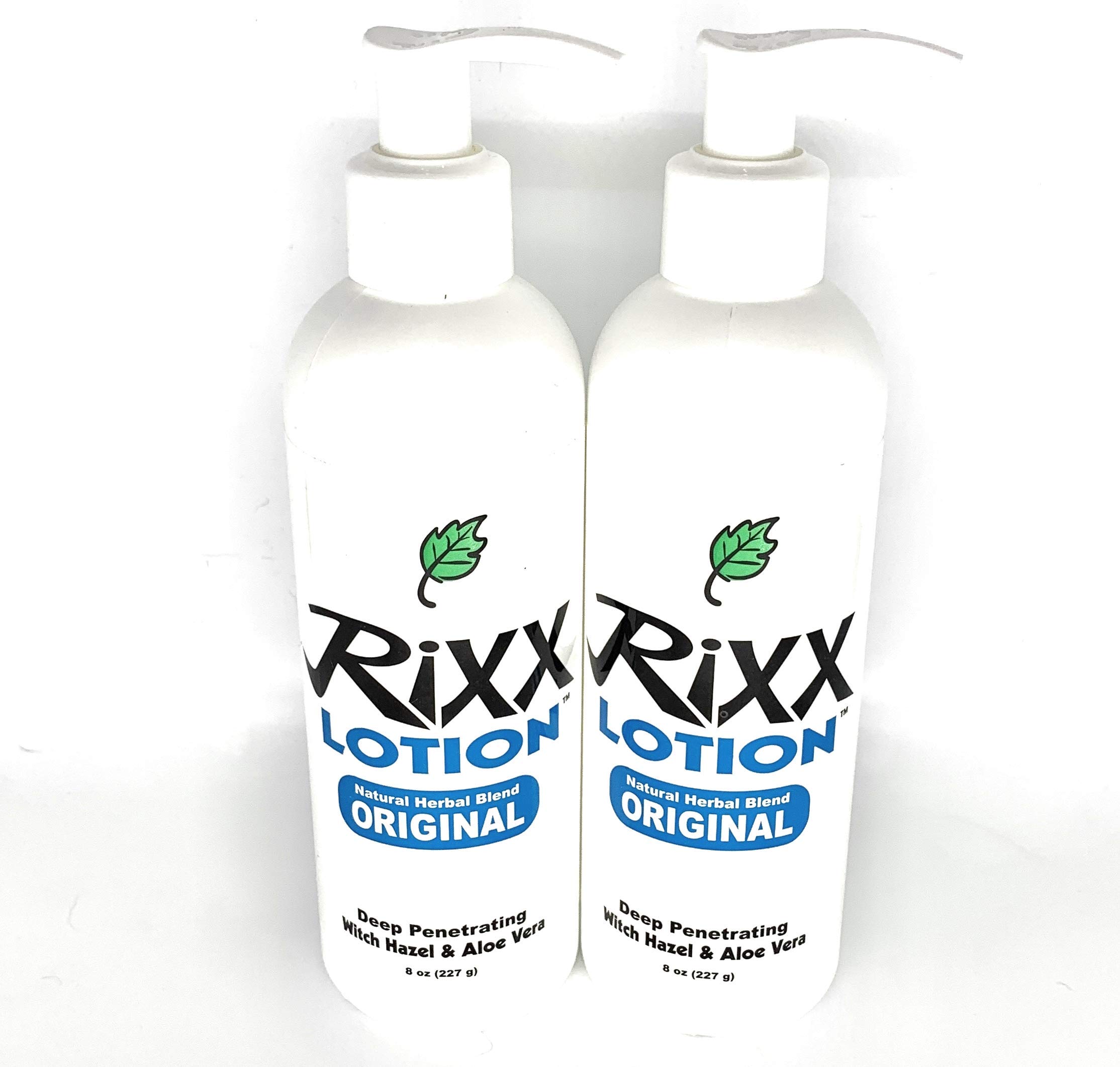 Rixx LotionNatural Herbal (2-pack) with Aloe Vera, Omega 3 Oil, Witch Hazel, Shea Butter, Essential Oils | Moisturizing | Non-Toxic | Made in USA