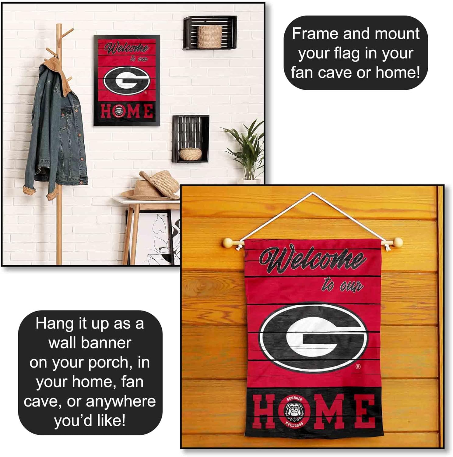 College Flags & Banners Co. Georgia Bulldogs Welcome To Our Home Double Sided Garden Yard Flag - Image 5