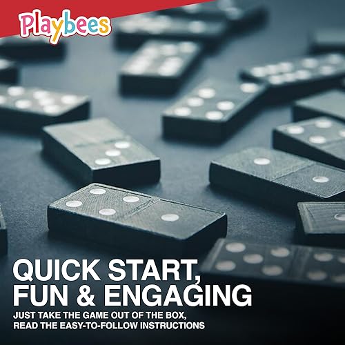 Miniatura 4 de Mini juego de dominó de madera, paquete de 12, juego clásico de dominó doble de seis en una caja de madera, juegos de mesa educativos y actividades