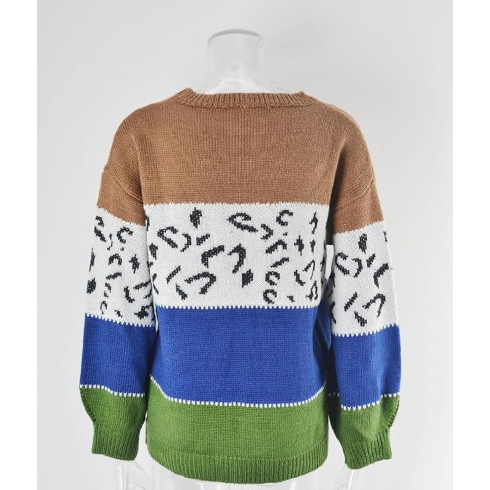 Donne Autunno Casual Girocollo Maglione Lavorato A Maglia Alla Moda Quotidiano Tempo Libero Maglia Felpa Allentata Vintage