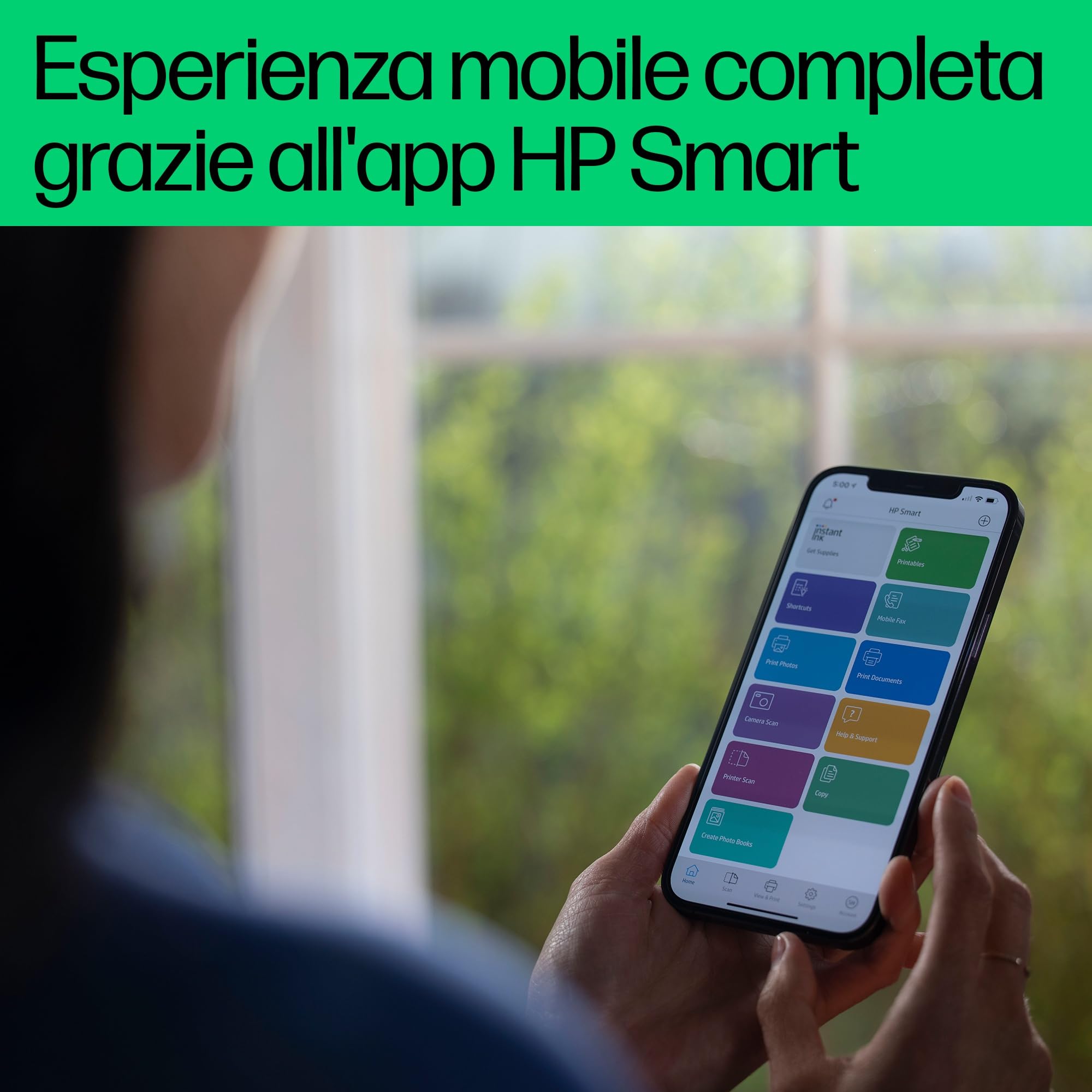 HP DeskJet 2820e Stampante Multifunzione a Getto d'Inchiostro A4 Colori Wi-Fi Bianca