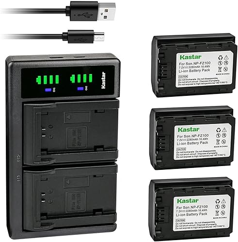 Miniatura 8 de Kastar Paquete de 1 batería recargable NP-FZ100 y cargador USB LTD2 de repuesto para cámara de vlog sin espejo Sony Alpha ZV-E1 ZVE1