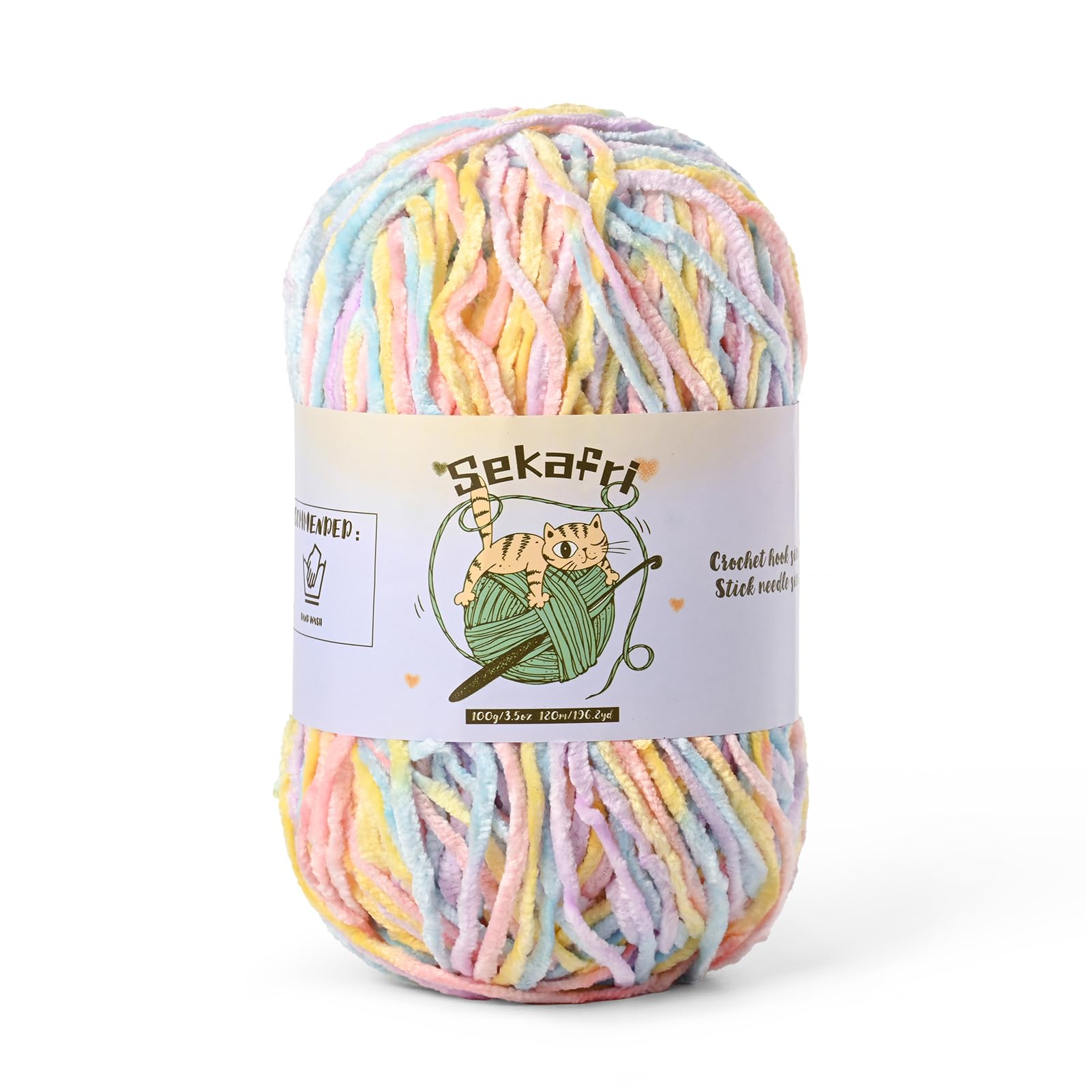 Fuzzy Chenille Yarn for Crocheting Amigurumi Crochet Yarn Macaron