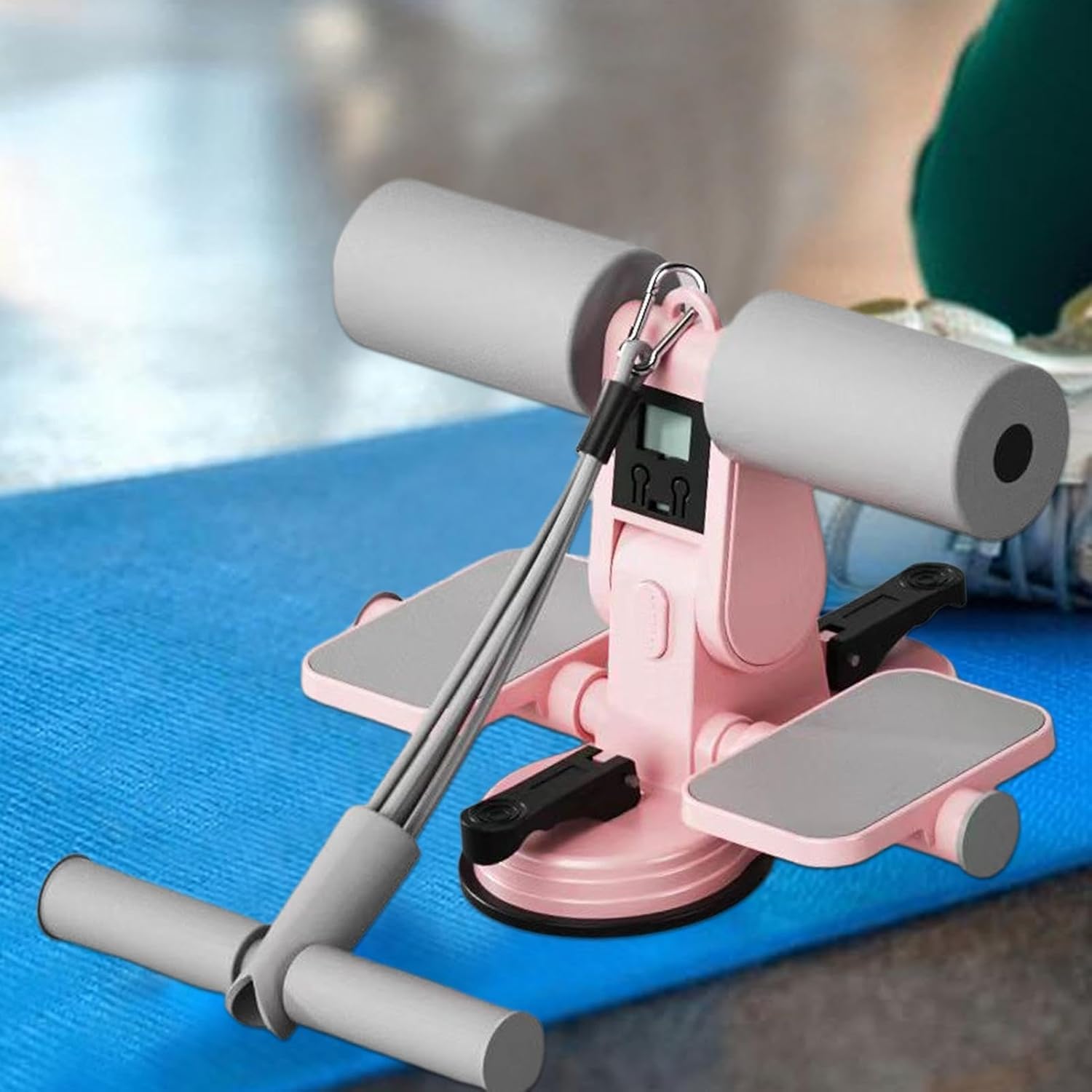 Portable Sit Up Bar, Sit Up Assistant Sit Up Training Device with Suction Cups and Pull Rope, Multifunctional Abdominal Trainer for Home, Sit-Up Bar Aid Health Abdominal Device, Color - Multi-image-46