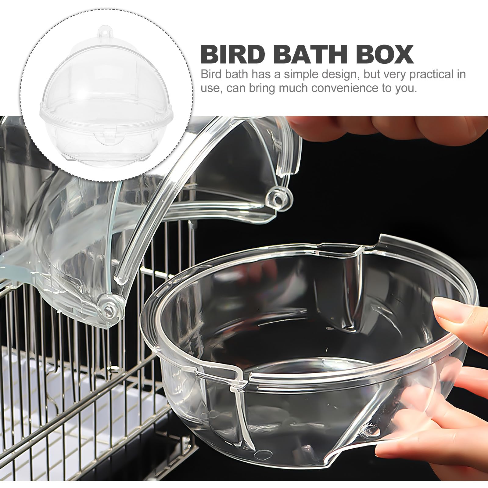 TOYANDONA Vasca da Bagno per Uccelli e Pappagalli in Plastico Leggera e Facile da Usare, per Gabbia Funzione Doccia la Pulizia e Bagno