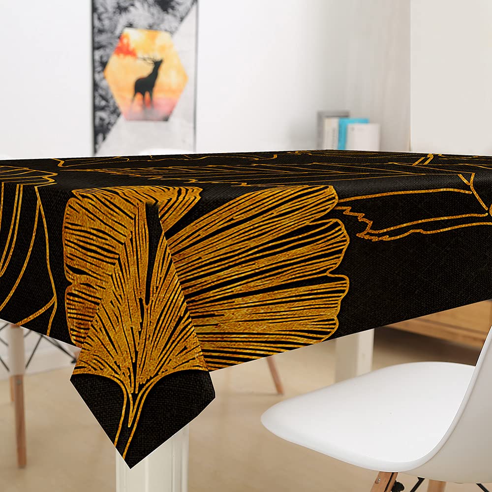 Hiseng Nappe Rectangulaire Imperméable, Polyester Nappes Avec 3D Feuilles, Anti-Poussière Lavable Et Facile D'entretien Salon Jardin Décor Nappe ( Feuille De Tortue,140x180cm