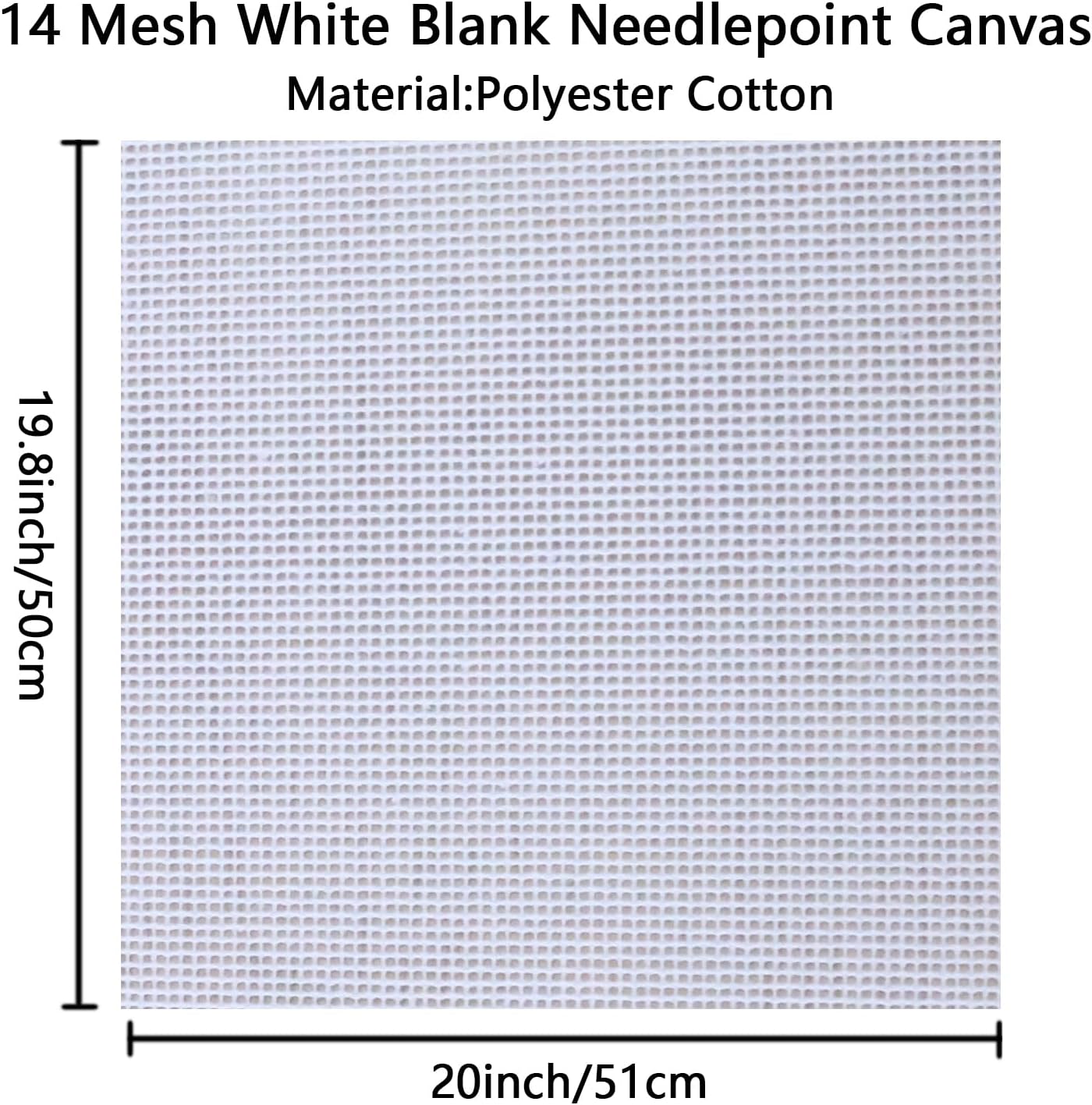 6 Pack Needlepoint Canvas 14 Mesh White Polyester Cotton Needlepoint Canvas Blank for Embroidery, Knit Crochet Projects and Make Dividers (20 x 18 Inches)