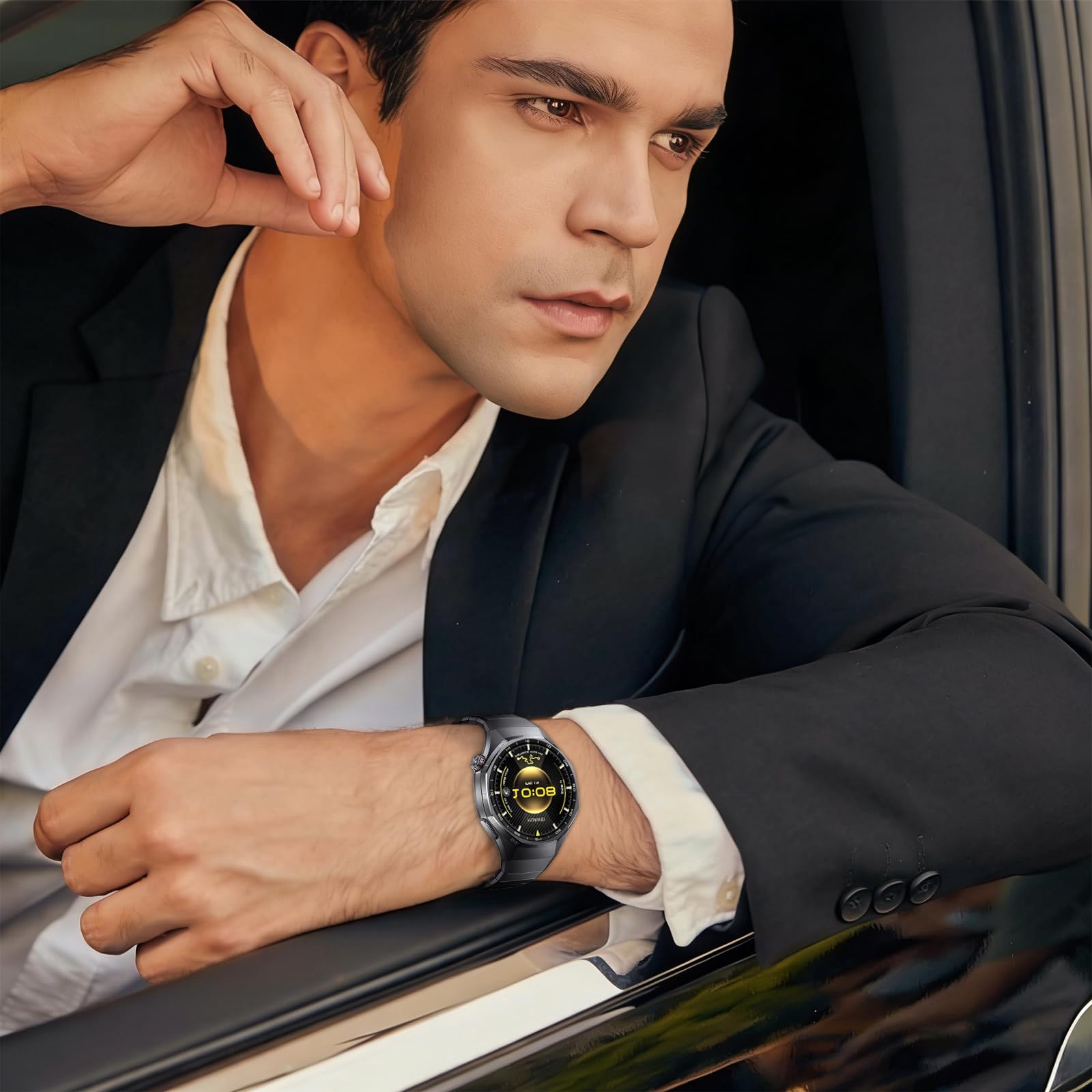 Cinturino in Titanio per Huawei Watch GT6 Pro 46mm, Rivestimento DLC, Fibbia a Scatto - Leggero, Antigraffio, Design Modulare per Huawei GT6 Pro 46mm