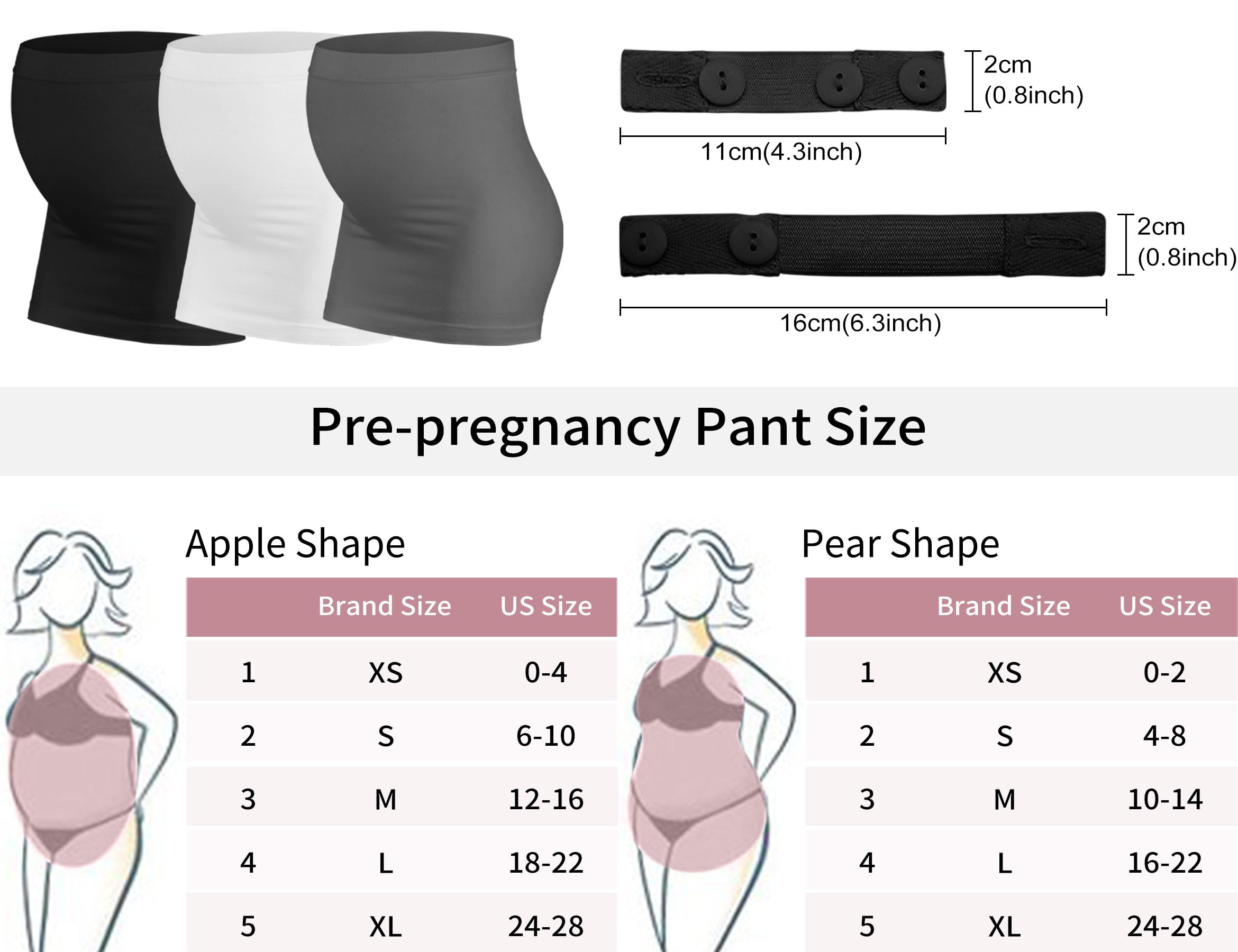Nahtloses Bauchband mit Hosenverlängerung für Schwangerschaft und Postpartum, Umstandsshirts Kleidung Extender - - 1