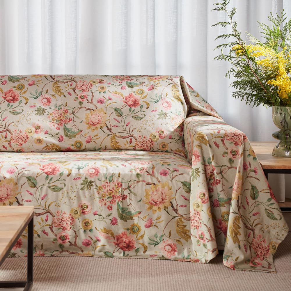 LA MALLORQUINA - Colcha Entretiempo - Casandra (Azul- Cama 135 cm - 230x260cm) Mezcla de Algodón. Ideal para la Cama o como para Cubrir el sofá