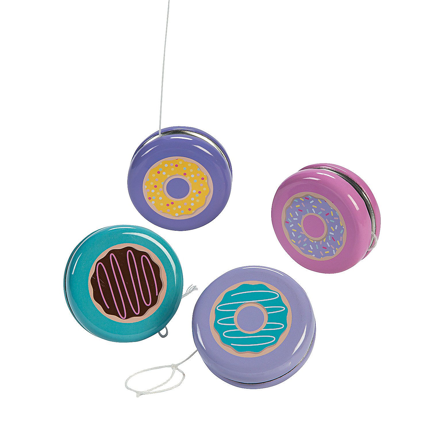 Fun ExpressDonut Party Yo Yos - Set of 12 Toys - Party Favors and Giveaways for Kids