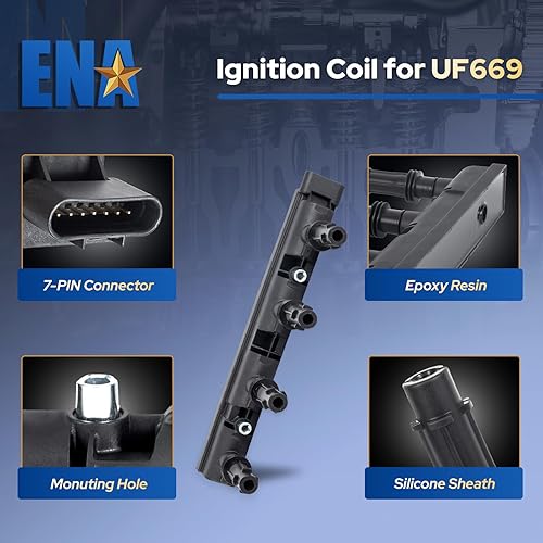 Miniatura 2 de ENA Paquete de bobinas de encendido compatible con Chevrolet Buick Cruze Sonic Trax Volt Encore L4 14L de repuesto para 55577898 55579072 25198623