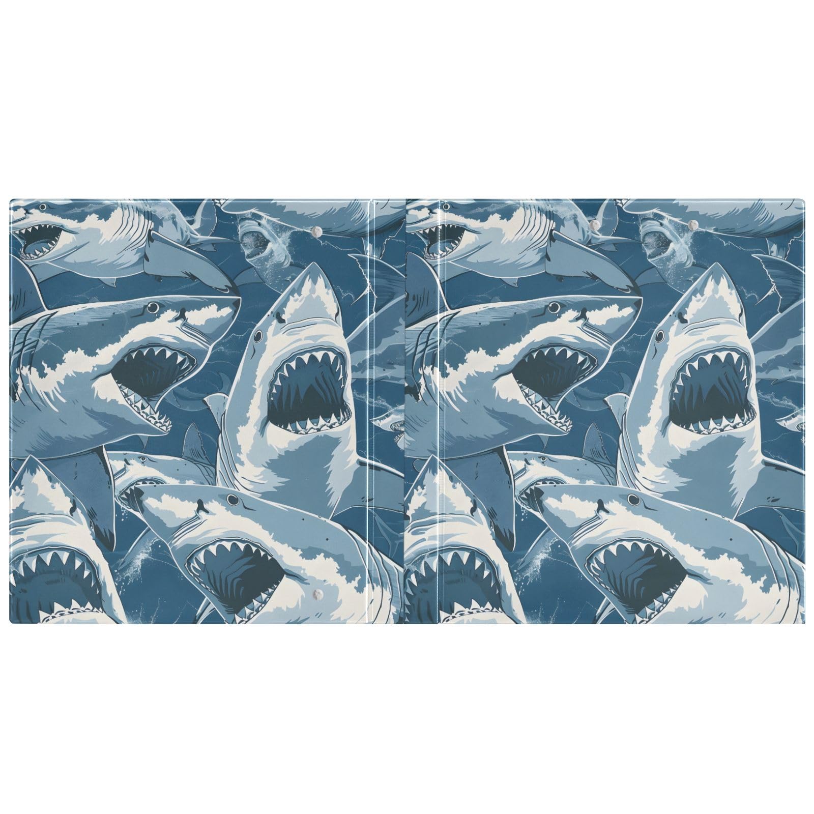 Fierce Sharks - Raccoglitore a 3 anelli, 3,8 cm, contiene 200 fogli con 3 tasche interne in PVC trasparente, per scuola e ufficio